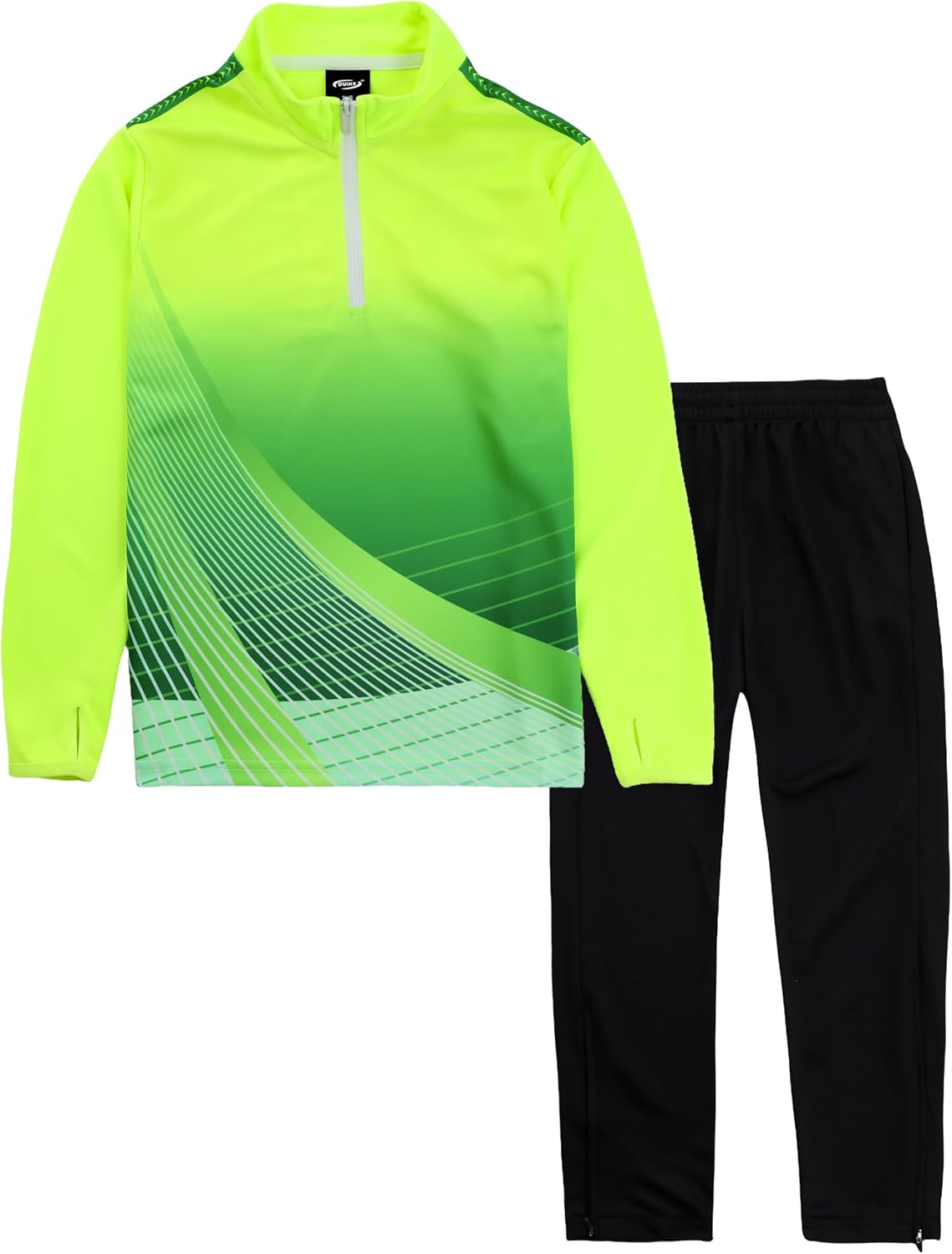 Hiheart Boys Athletic Tracksuit Quick Dry Jogger Suit Long Sleeve Shirt and Pants
