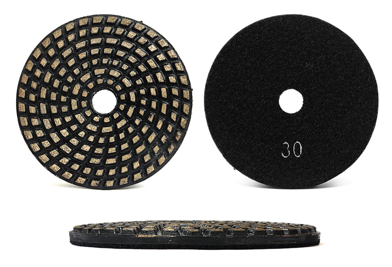 Almohadillas pulidoras de diamante, Disco de pulido de diamante de 5 pulgadas, disco de lijado de diamante con unión de metal sinterizado de 125 mm for amoladora angular de granito y hormigón(30)