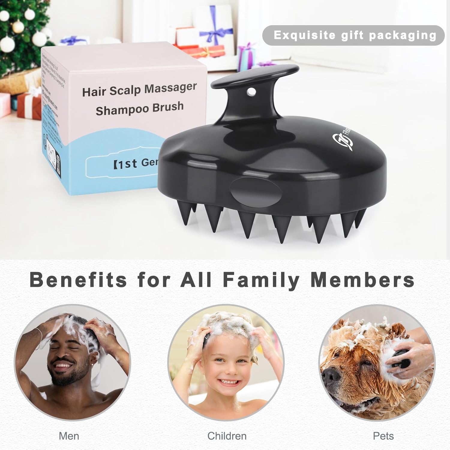 FREATECH Scalp Massager Brush Black