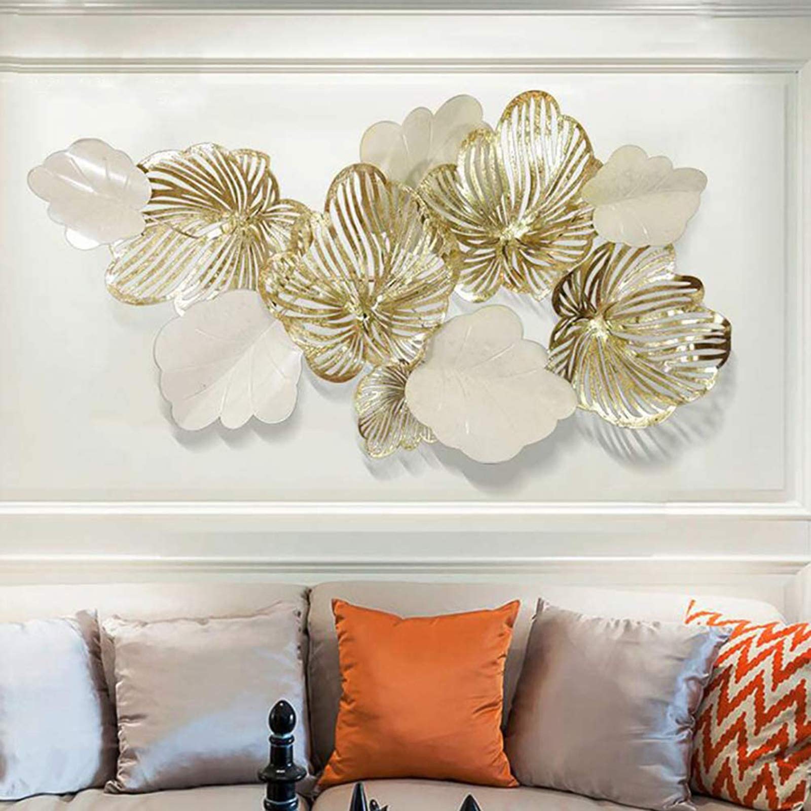 Décoration murale en métal feuilles d'or pour salon bureau et chambre à coucher