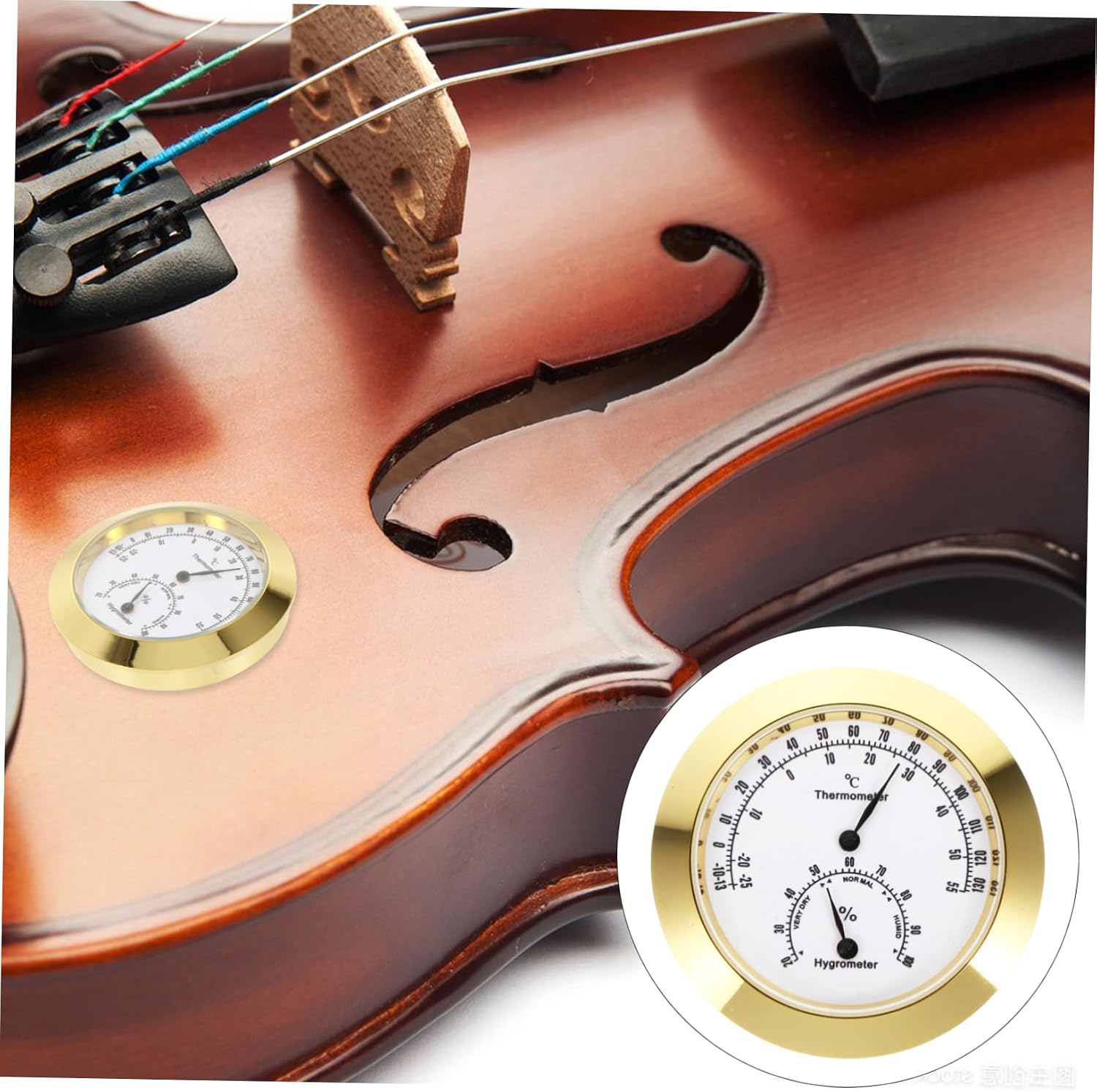 Garneck Violin Guitar Hygrometer Thermometer Precision Humidity and Measurement Compact for Instrument Care