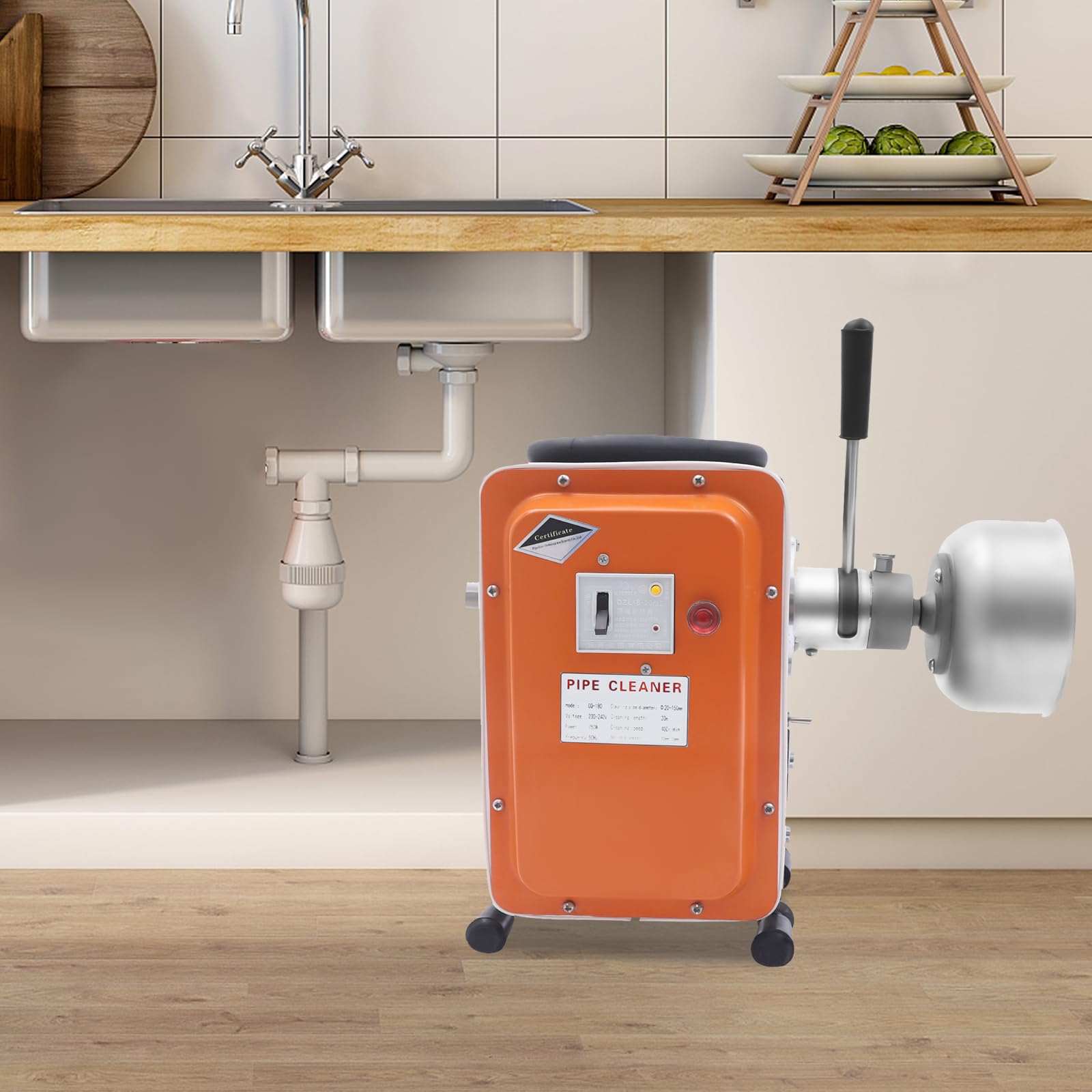 Pulitore di scarico, pulitore per tubi, spirale elettrica per acque reflue 750 W, per tubi di scarico intasati, toilette, cucina, bagno, casa, ristorante, ospitalità, regalo per proprietari di case e