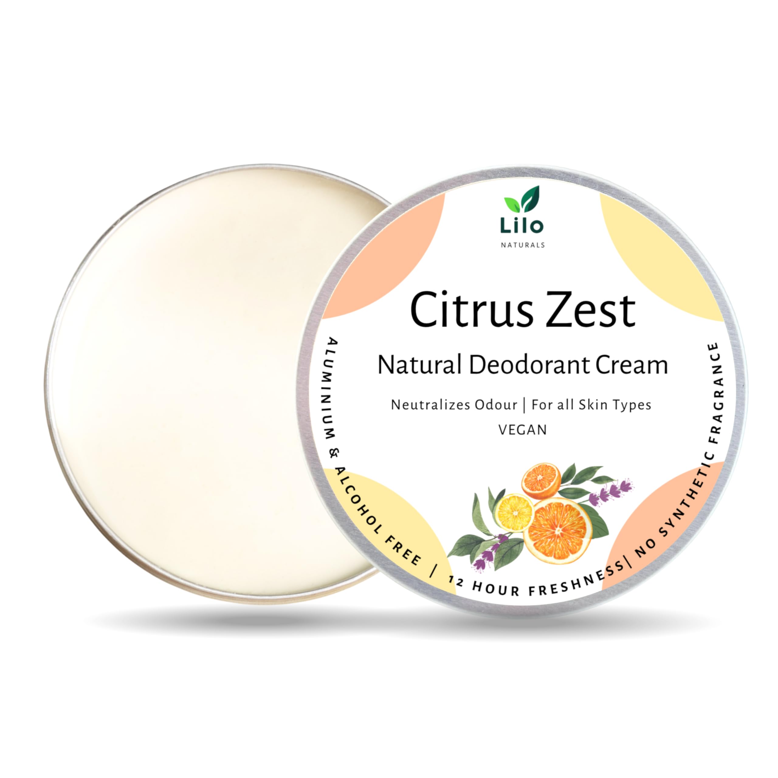 natural deodorant cream with shea & mango butter | aluminum-free | magnesium & kaolin clay | citrus zest | sensitive skin safe | vegan & cruelty-free underarm cream