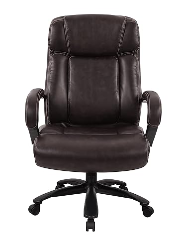 Miniatura 4 de Tienda Basics Silla de oficina ejecutiva ajustable grande y alta capacidad de 500 libras piel sintética marrón