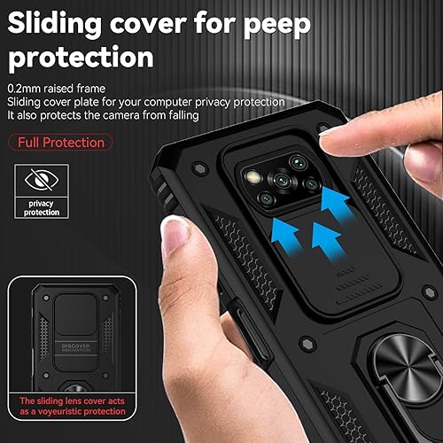 Miniatura 7 de Asuwish Funda de teléfono para Xiaomi Poco X3 ProPocoX3 NFCPoco X3 con protector de pantalla de vidrio templado, soporte delgado, híbrido,