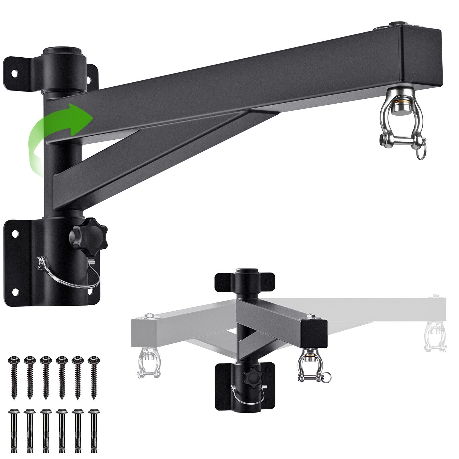 Kipika Soporte de pared para colgar bolsas pesadas de 24 pulgadas, capacidad de 800 libras con soporte giratorio de 360° y diseño plegable, soporte para saco de boxeo para boxeo, Muay Thai, bolsa de