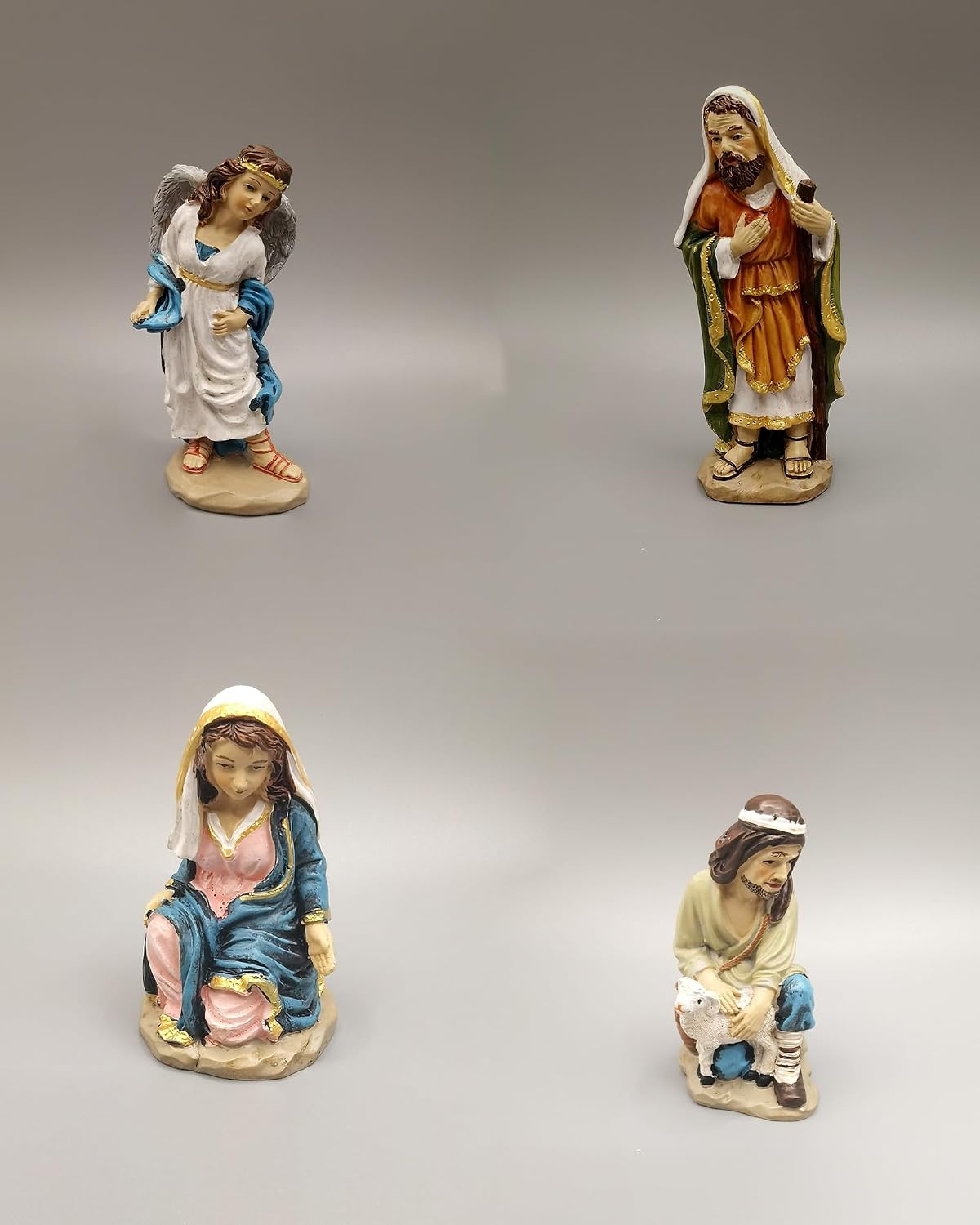 11-Piece Nativity Set - Hand-Painted Resin Holy Family Figurines, Complete Christmas Nativity Scene with Angel, 3 Kings, Shepherds & Animals for Home Decor & Gifts