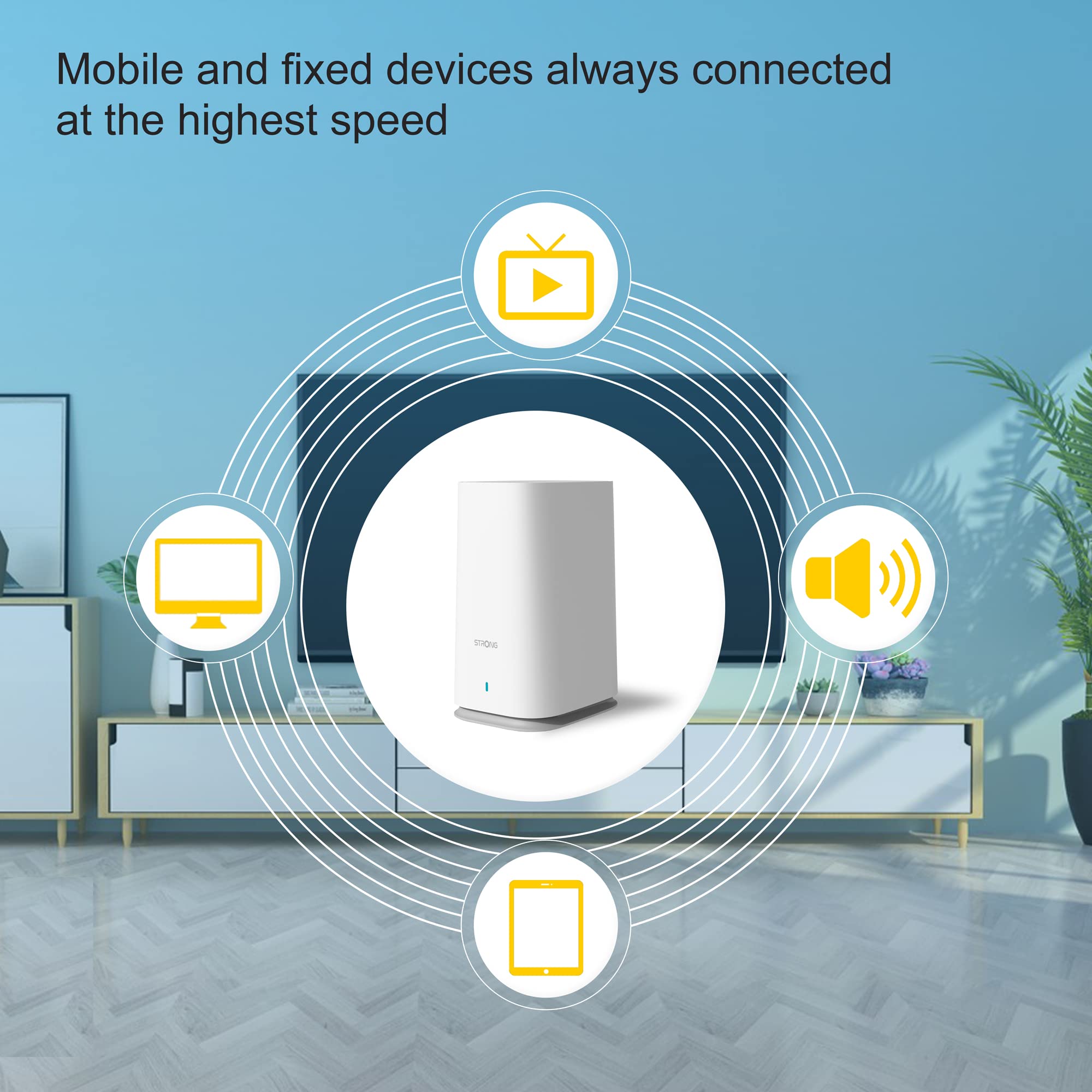 STRONG ATRIA AC2100 Sistema Wi-Fi de malla para todo el hogar – Unidad añadida, cobertura Wi-Fi de hasta 1,650 pies cuadrados, dos puertos Gigabit por nodo, control de aplicación, red de invitados