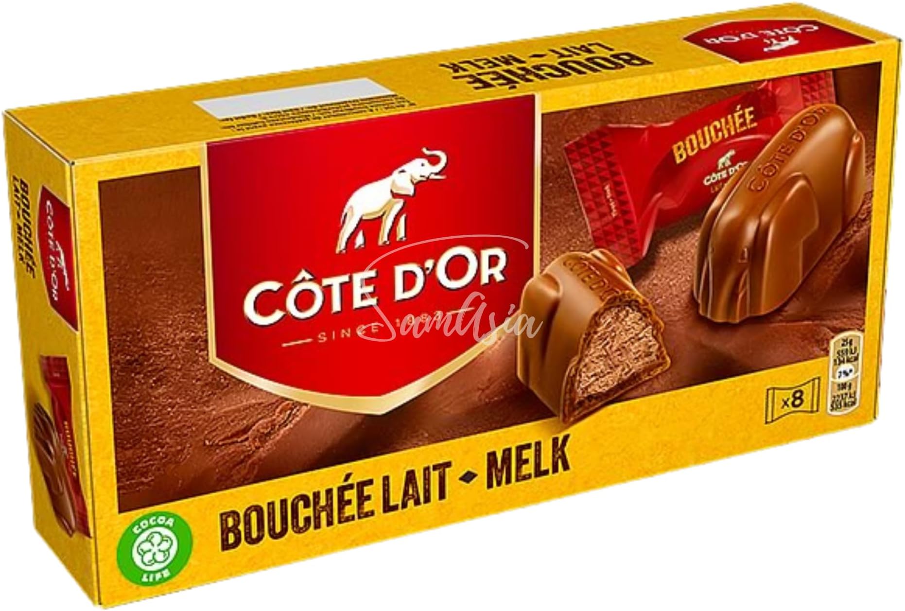 Cote Dor Milk Bouchee filled with creamy Praline, Chocolate gift for any chocolate lover | Comes with SAMASIA Bookmark
