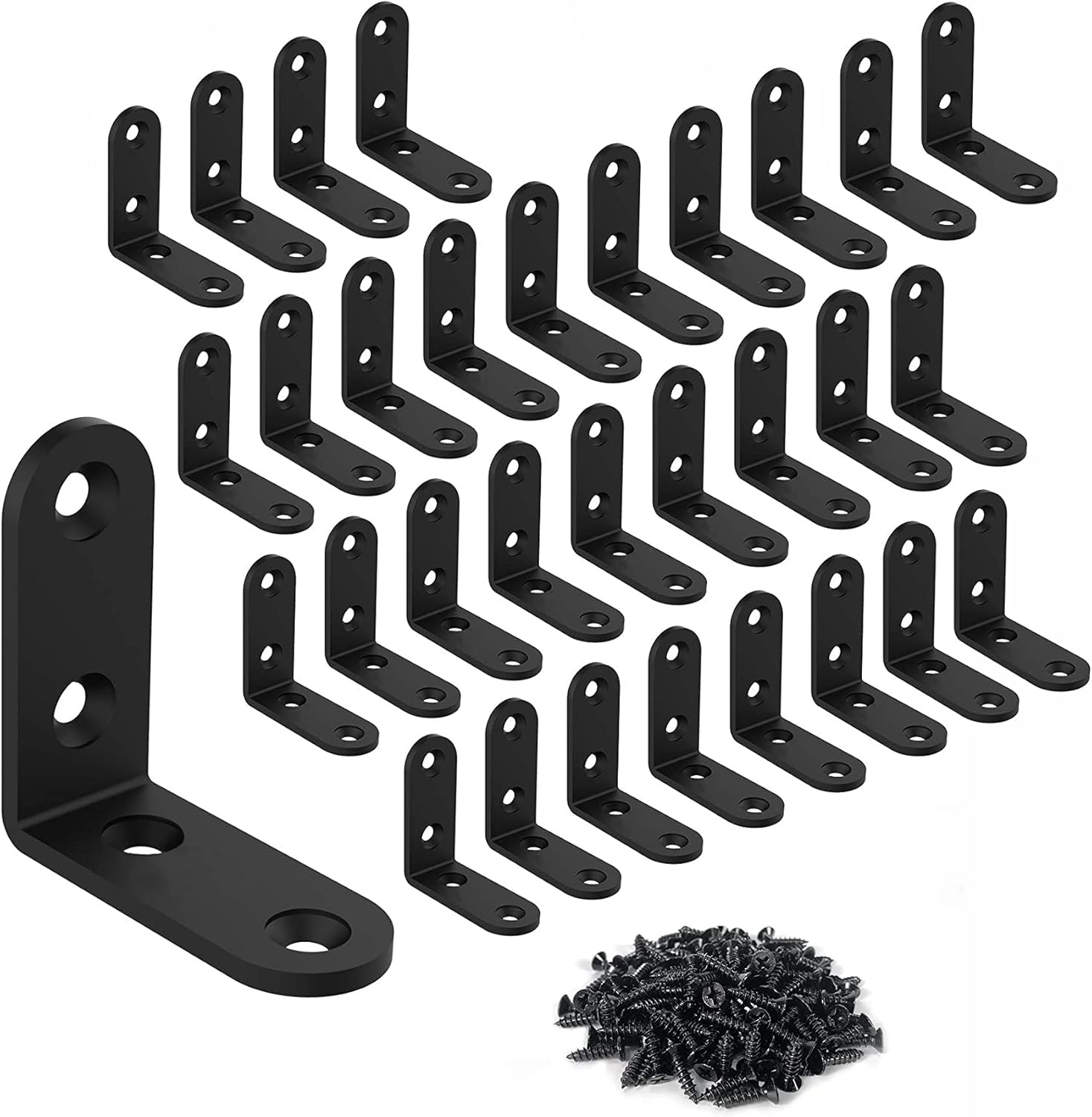 32 PCS Corner Brace Steel L Brackets for Shelves 2x2 Inch