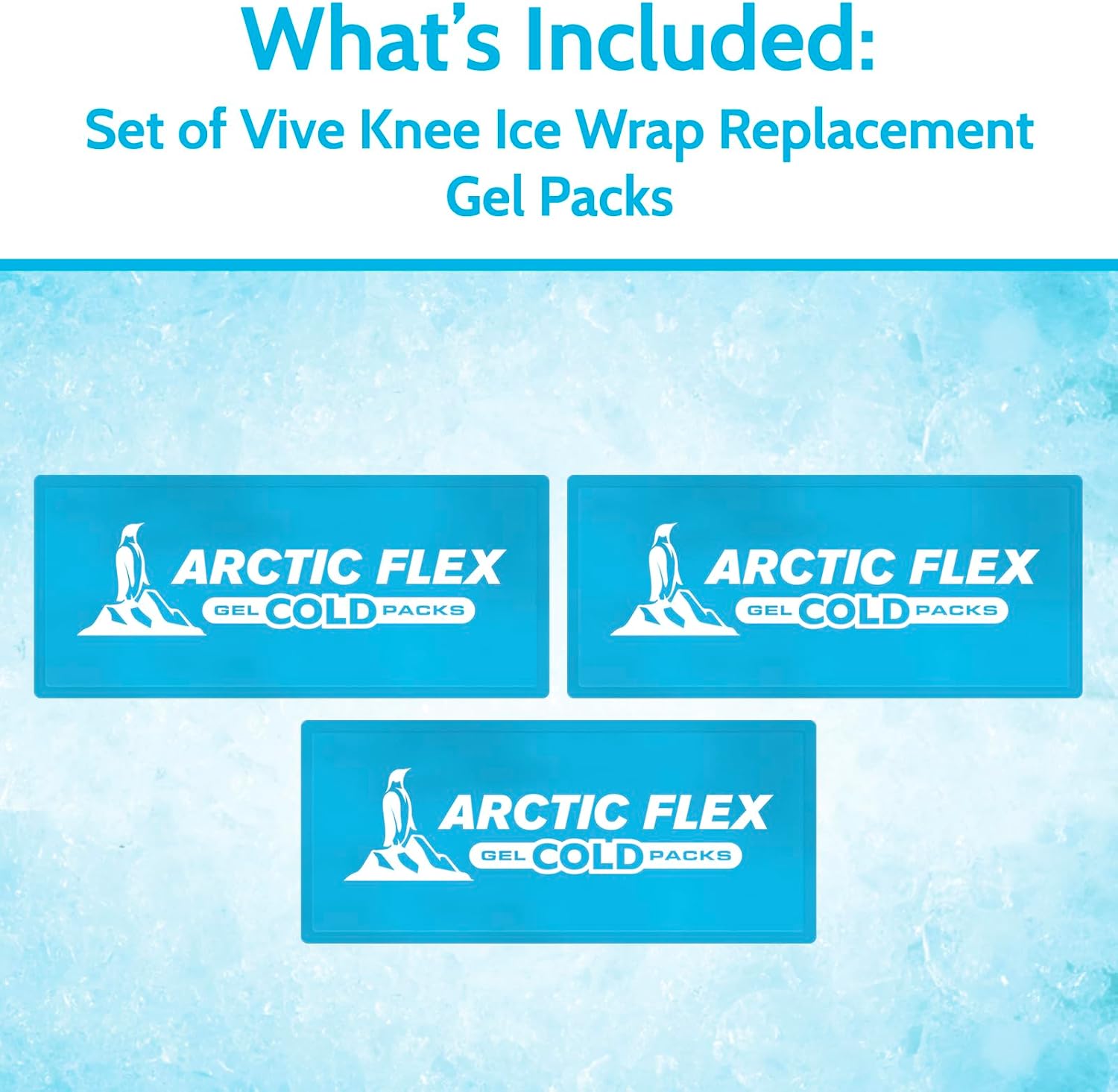 Arctic Flex Gel Replacement Packs - Ice Packs Reusable for Knee Ice Brace - Hot and Cold Gel Pack for Injuries, Pain Relief, Swelling - Flexible Therapy Compression Wrap - Athletic, Women, Men