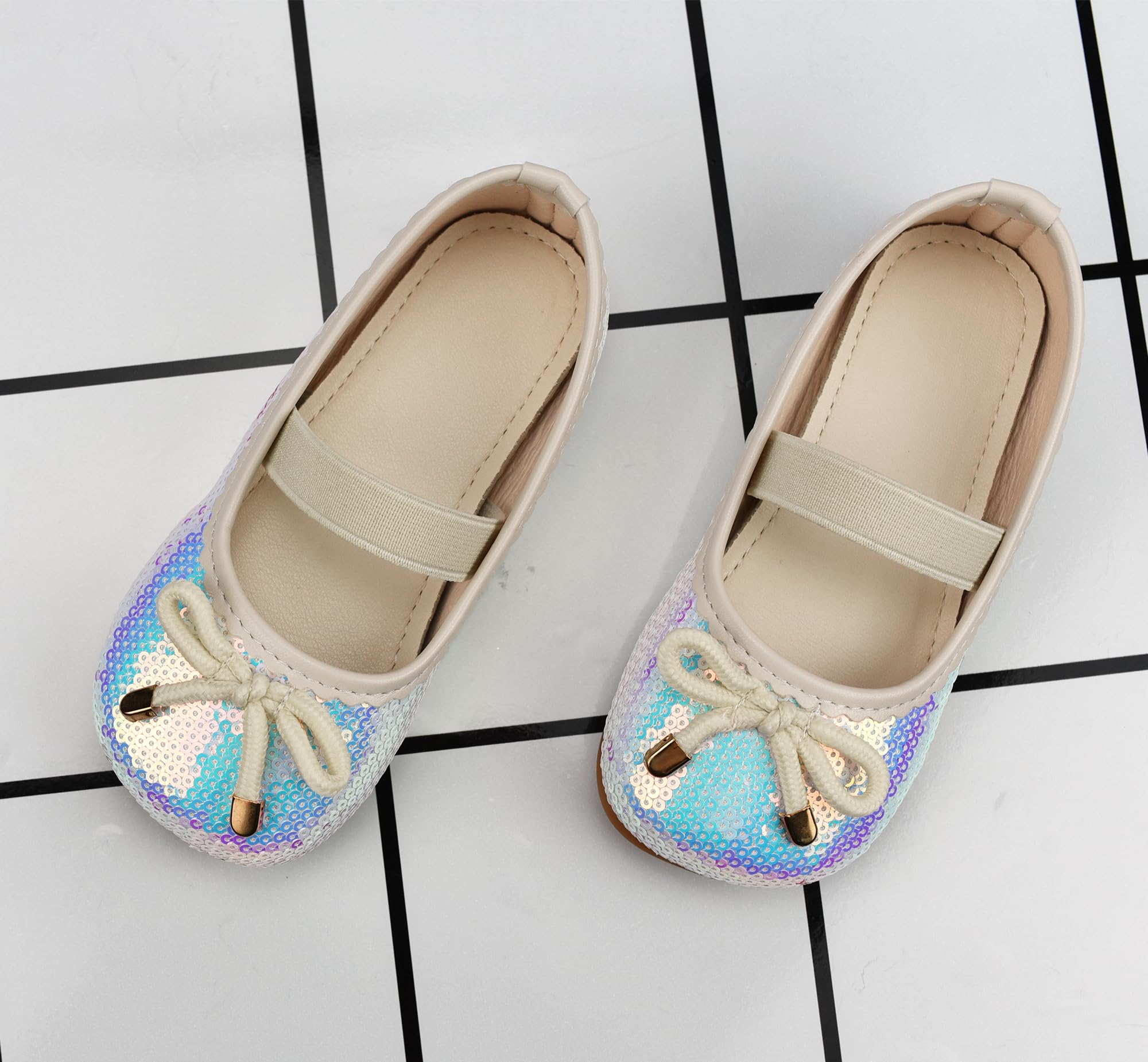 Scarpe Principessa Glitterate per Ragazza Bambina Bimba, Scarpe Cosplay con Paillettes Eleganti per Festa Cerimonia