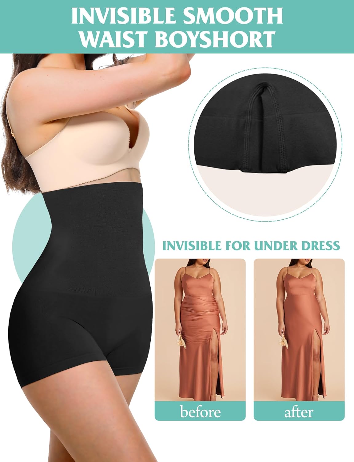 Tummy Control Shapewear, High Waisted Shapewear Shorts Body Shaper for Women Seamless Butt Lifting Thigh Slimmer - Image 4
