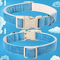 Vista 154 de Aring Pet Collar de algodón, ligero y ajustable, con hebilla de liberación rápida para perros pequeños, medianos y grandes, para cachorros, XS