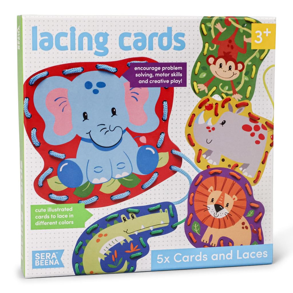 Amazon.com: Serabeena Lacing Cards for Kids Ages 3-5 - Safari