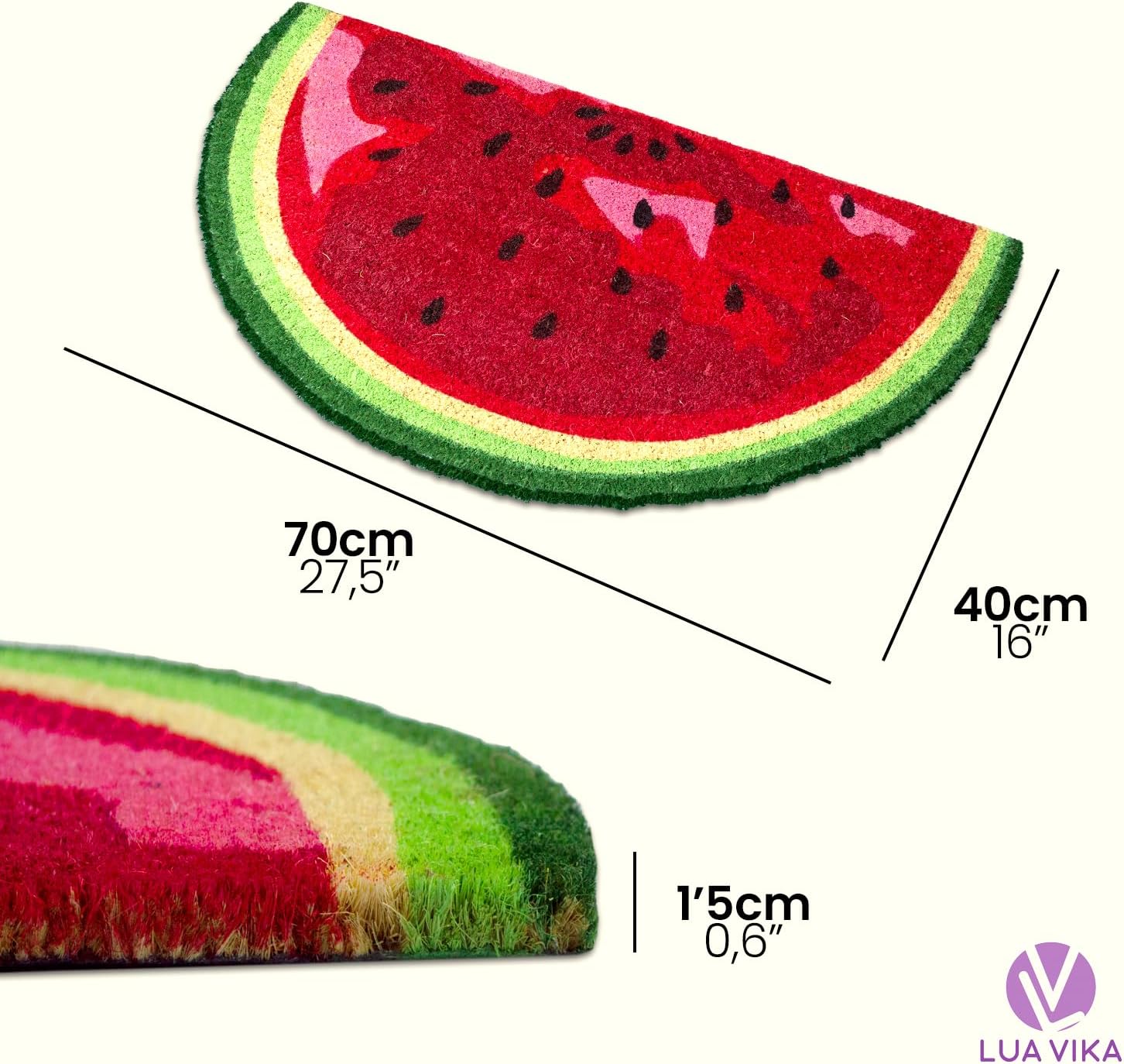 Coir Doormat, Front Door mats Outdoor, Funny Welcome mat Outdoor, Front Door mat for Home Entrance, Door mat Outside Entrance, Welcome mat Indoor 16"x27.5" (Watermelon)
