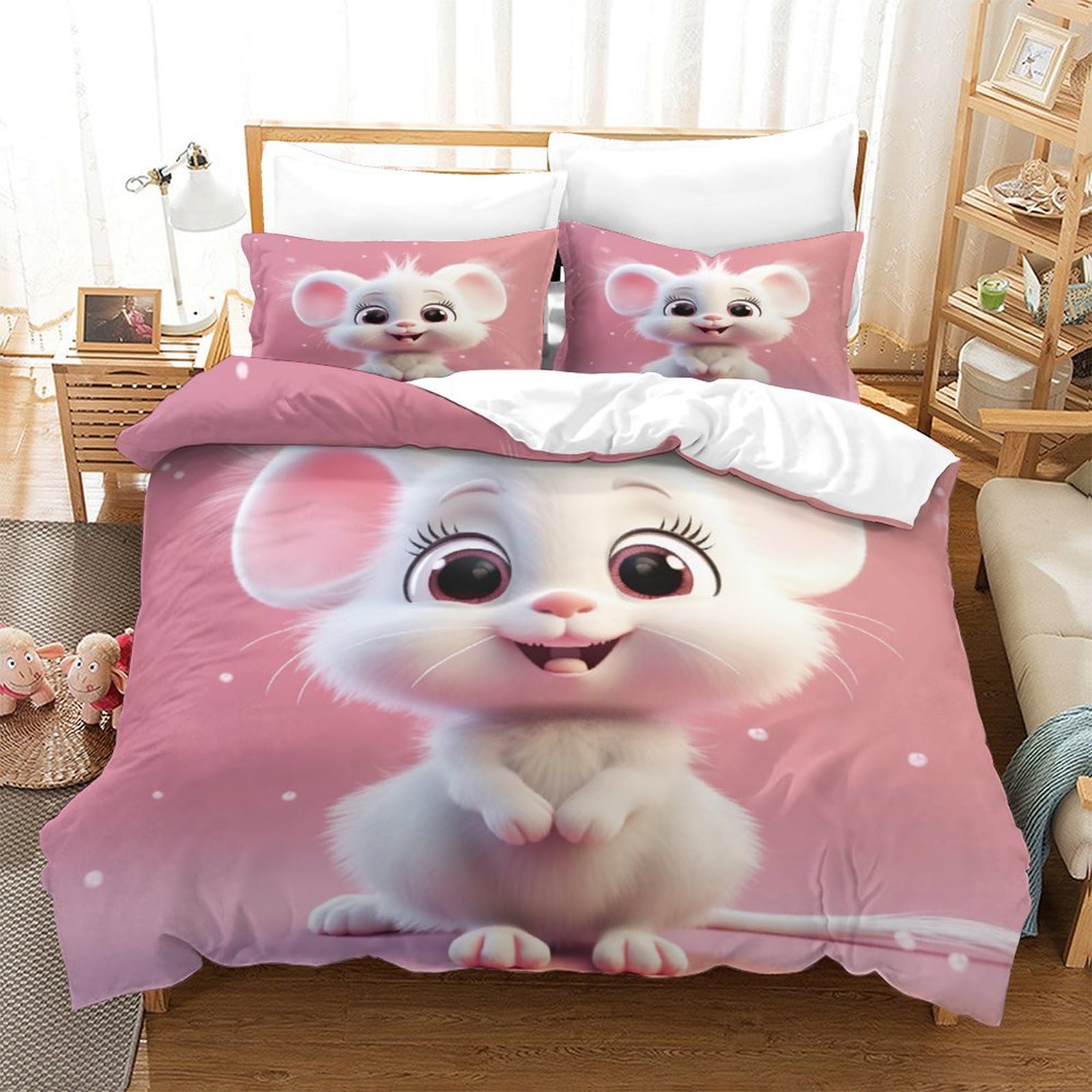 Parure de lit souris imprimé 3D pour une chambre chaleureuse