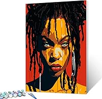 Vista 9 de Pintura por números de chica de moda negra para adultos principiantes mujer africana americana DIY pintura por números pintura acrílica en lienzo