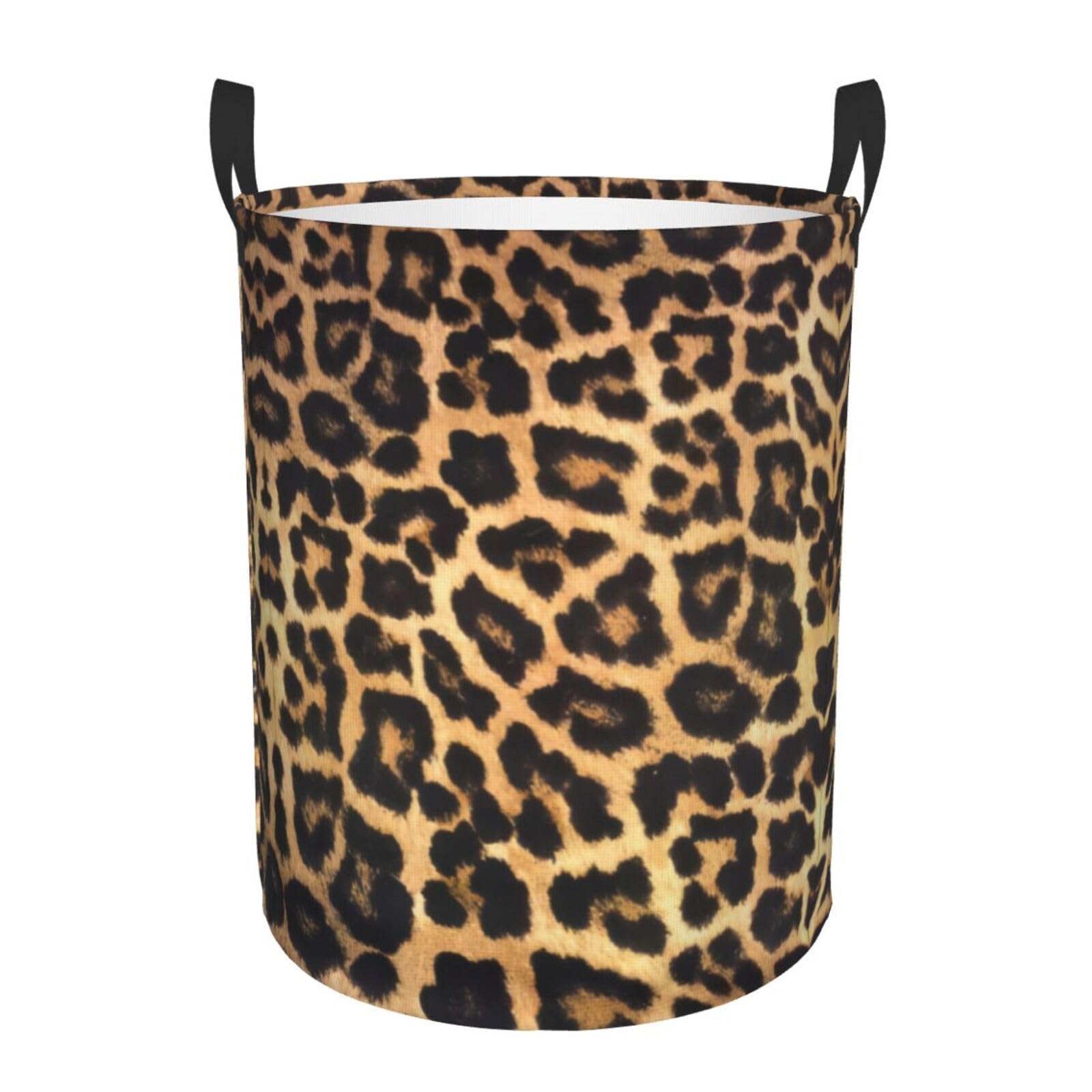M Circular Hamper Leopard Print Print Storage Basket for Home