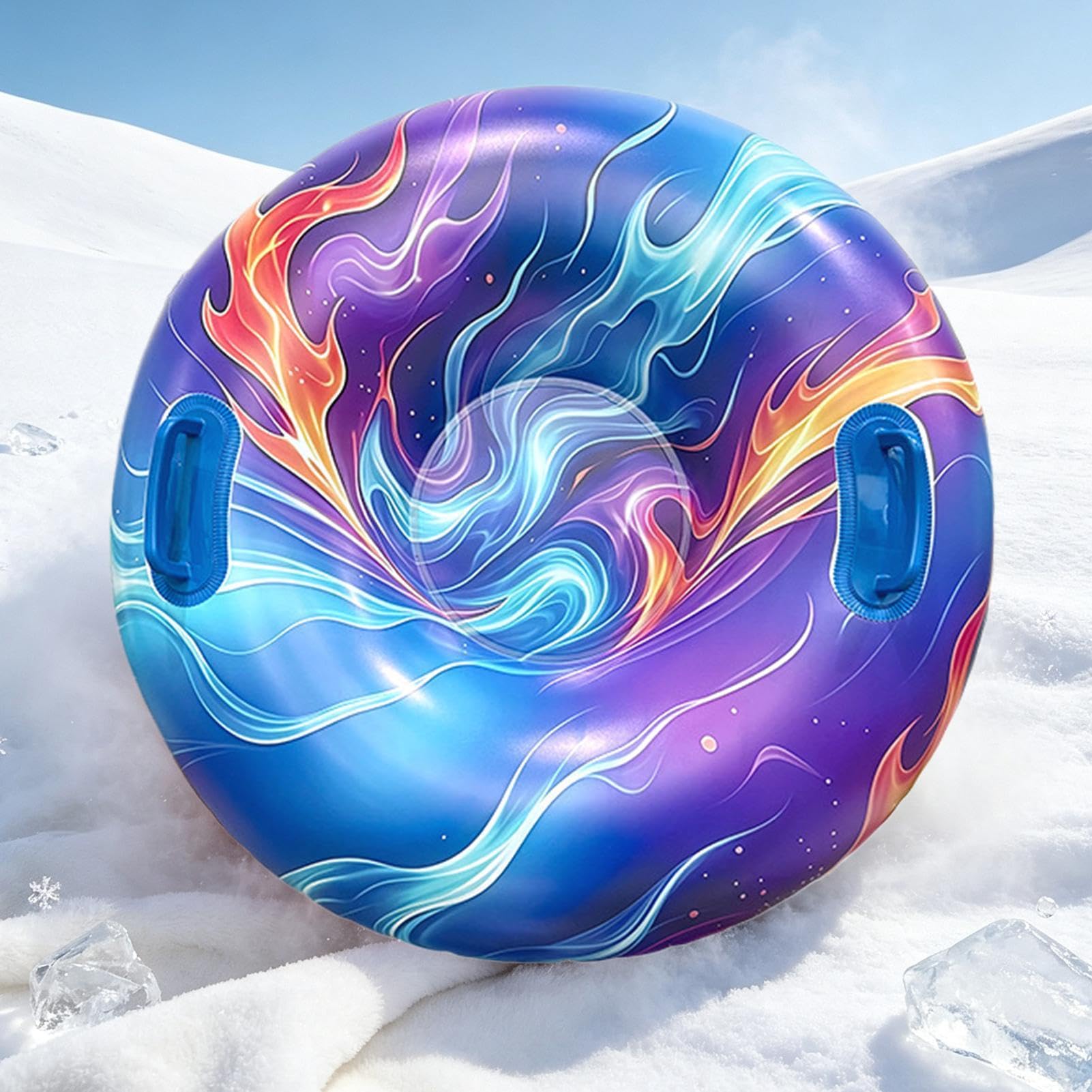 Gommone gonfiabile neve tubo gonfiabile sci trainabile barca slitta zattera con maniglie | Vasca da neve per sci invernale Lago Fiume Piscina Spiaggia Parco Esterno