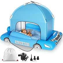 Inflatable Kids Travel Bed with Tent for Ages 3+ Foldable Portable Bed