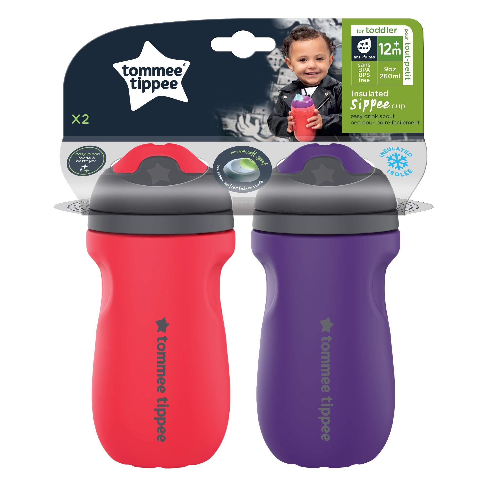 Tommee Tippee Vaso aislado Sippee para niños pequeños – 12 meses, 2 unidades