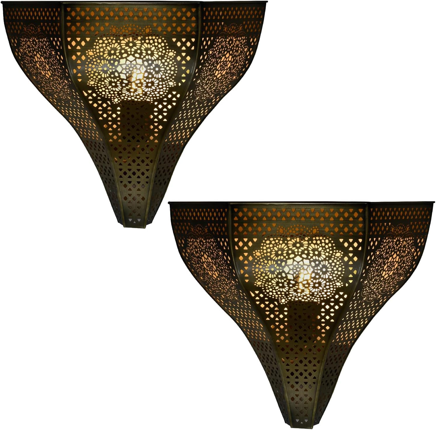 Wandleuchten Yaniv aus Metall, mit E27-Fassung, 2er-Set, in Gold 31 cm