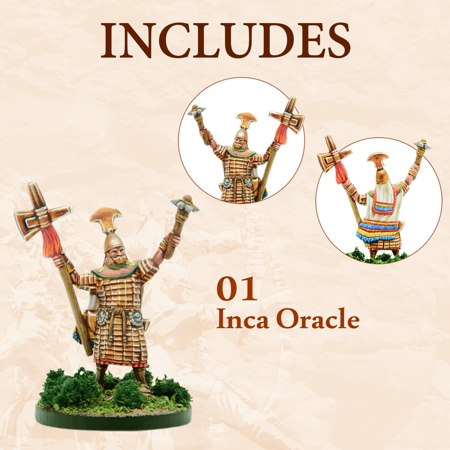 Wargames Delivered - Warlord Games Mythic Americas - Inca: Oracle Set. Fantasy Action Figures 28mm Miniatures for Wargames, DND Miniatures, and Model War