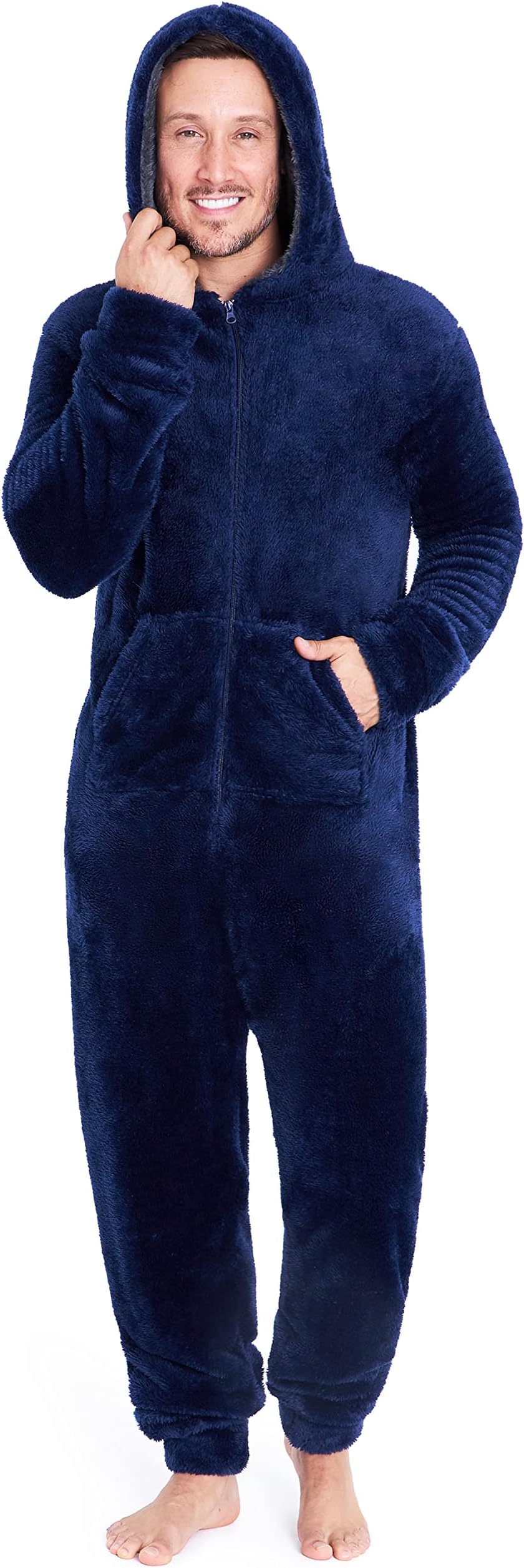 Onesies for Men and Teens, Loungewear Fleece Pyjamas Men All in One Jumpsuit Nightwear