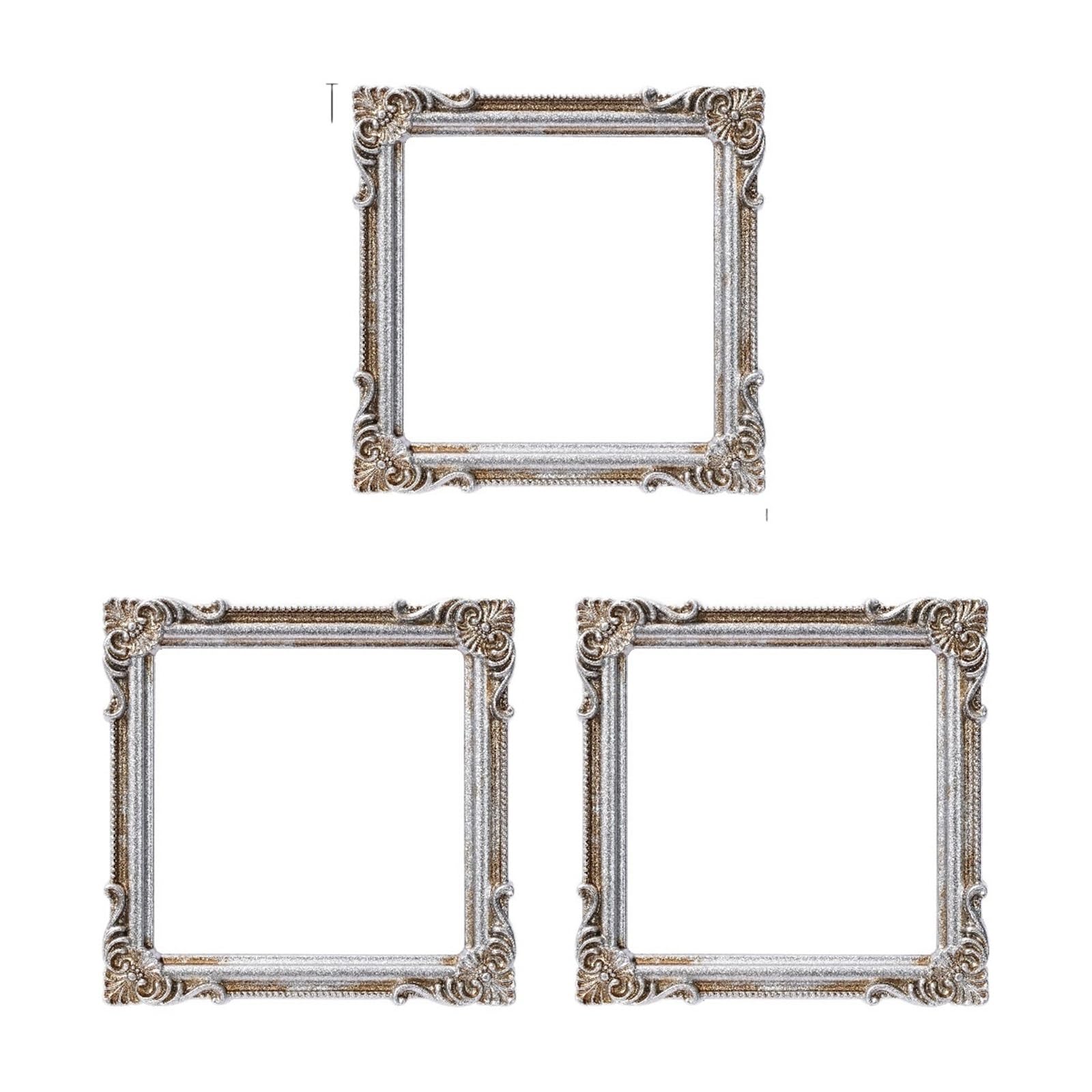Mini Photo Frames 3PCS, Patterned Resin Material In Multiple Colors, Prop Photo Frame, Suitable For Photography Props(Color 4)