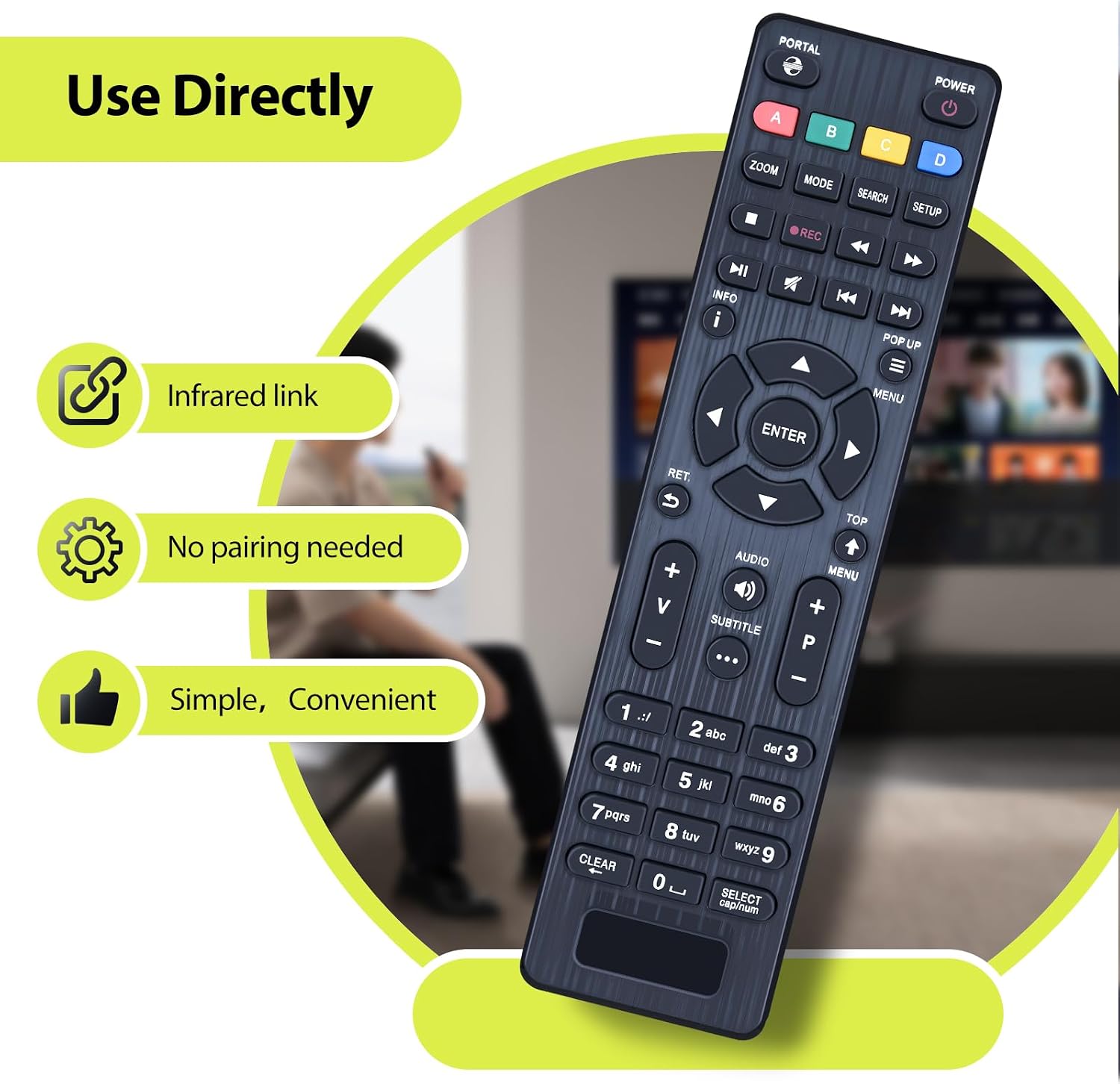 Replacement Remote Control fits Dune HD Classic Slim Boxes 53D Lite, TV-101, TV-102, TV-301, TV-303, for Polsky/Polska/Polbox/Polzon/Kartina TV image 2