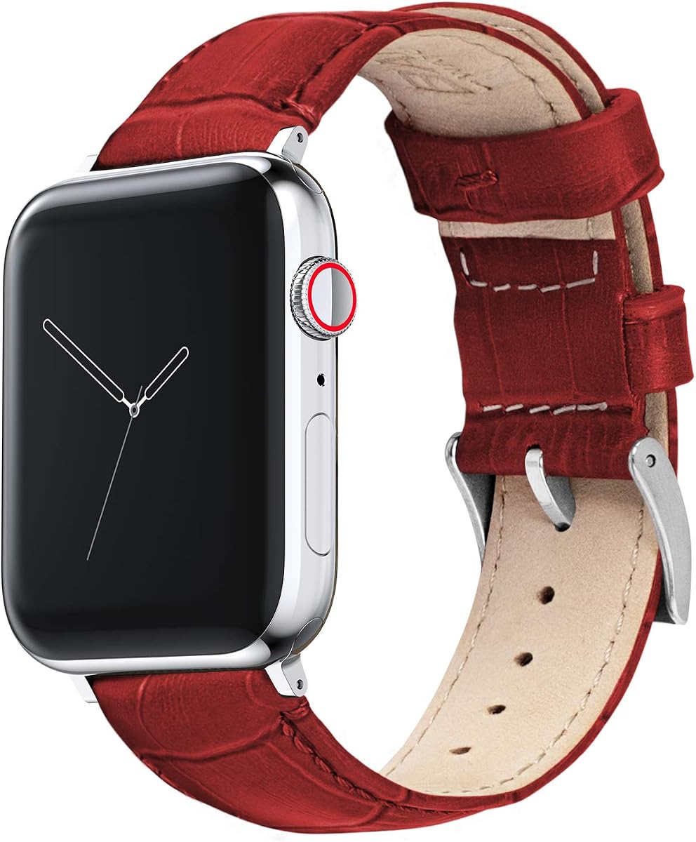 Correas de reloj de piel de cocodrilo compatibles con los modelos Apple Watch: 1, 2, 3, 4, 5, 6, 7, 8, 9, 10, SE, Ultra y Ultra 2