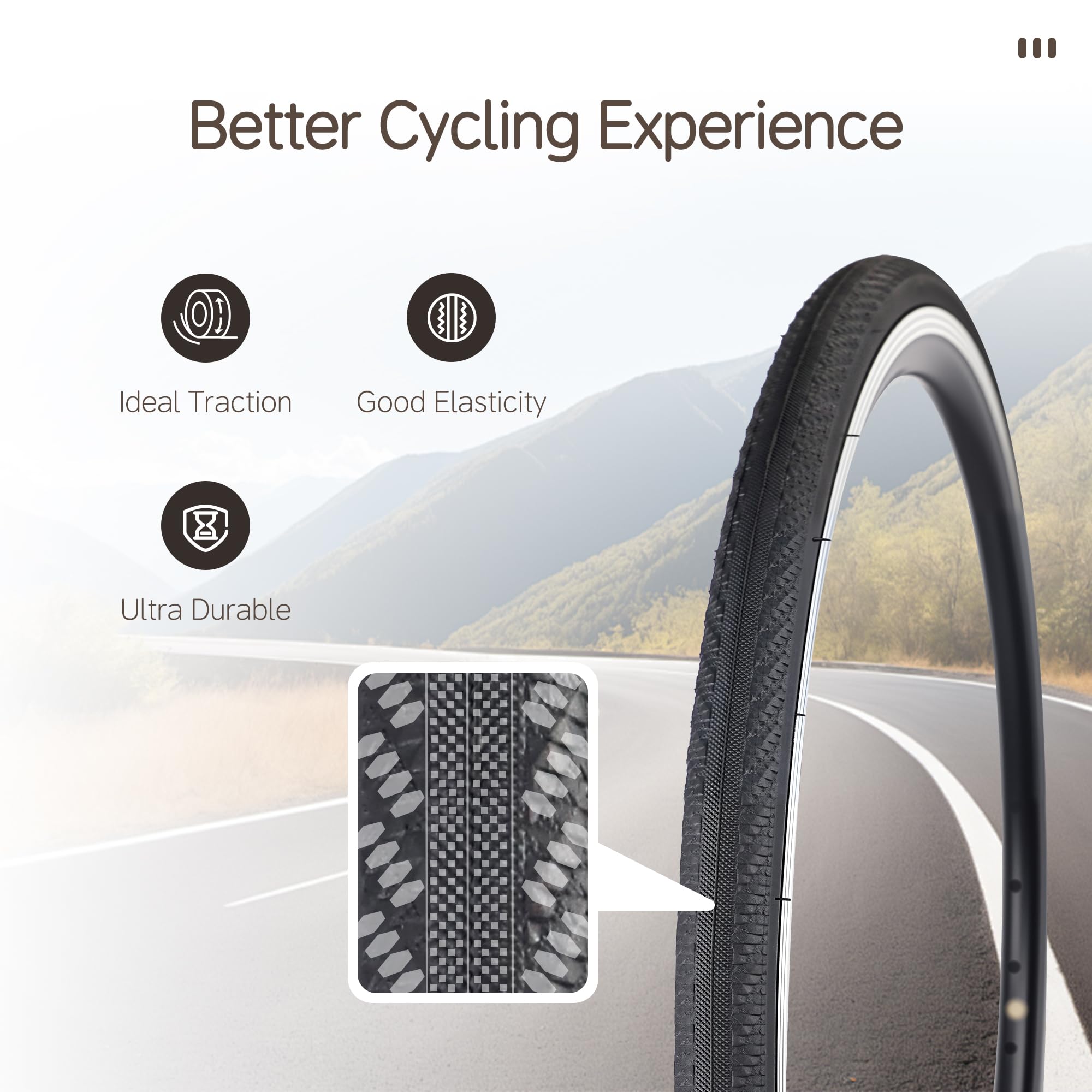 Pneumatico per bici da 700 x 25C/28C, antiscivolo, pieghevole, di ricambio, per tutti i terreni, confezione da 2 con leve per bici da strada