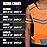 247 Viz Running Reflective Vest with Inside Pocket and 2 Bands, High Visibility Reflective Running Gear Safety Vest Straps for Men Women Kids for Night Running Walking Cycling Orange