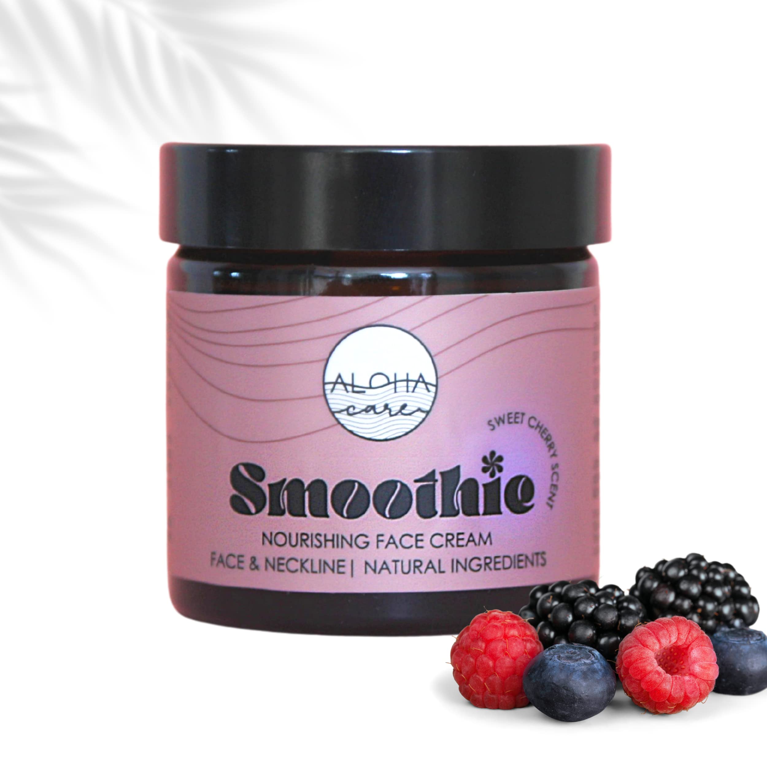 Aloha Care Smoothie – Nourishing, Natural Face Cream for Women – Vitamin E, Jojoba, Glycerin, Grape + Cranberry Seed Oil + Sweet Almond Oil – 100% Vegan (60ml)
