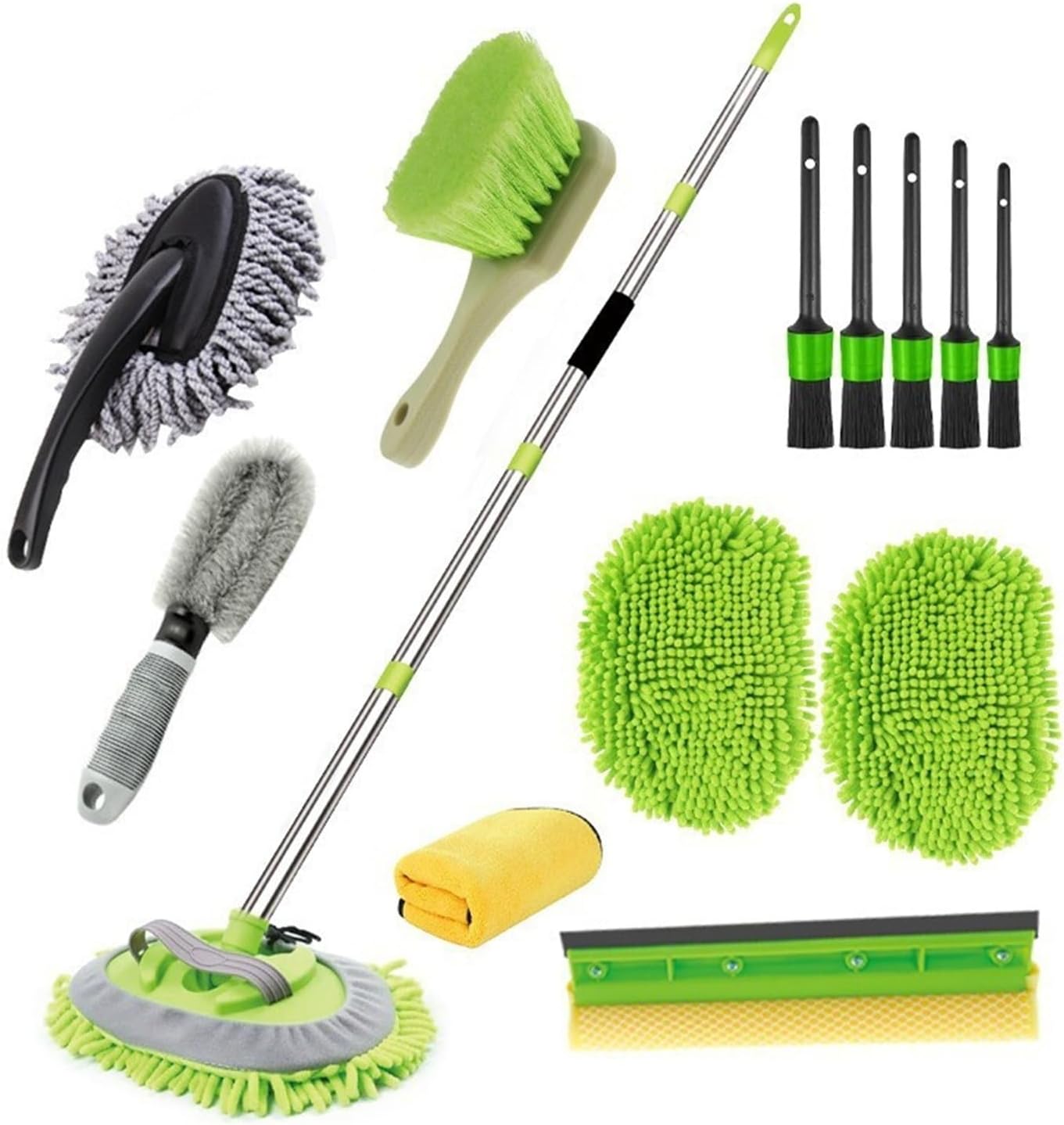 Car Washing and Wiping Splicing Rod mop Cleaning kit(13 Piece Set)