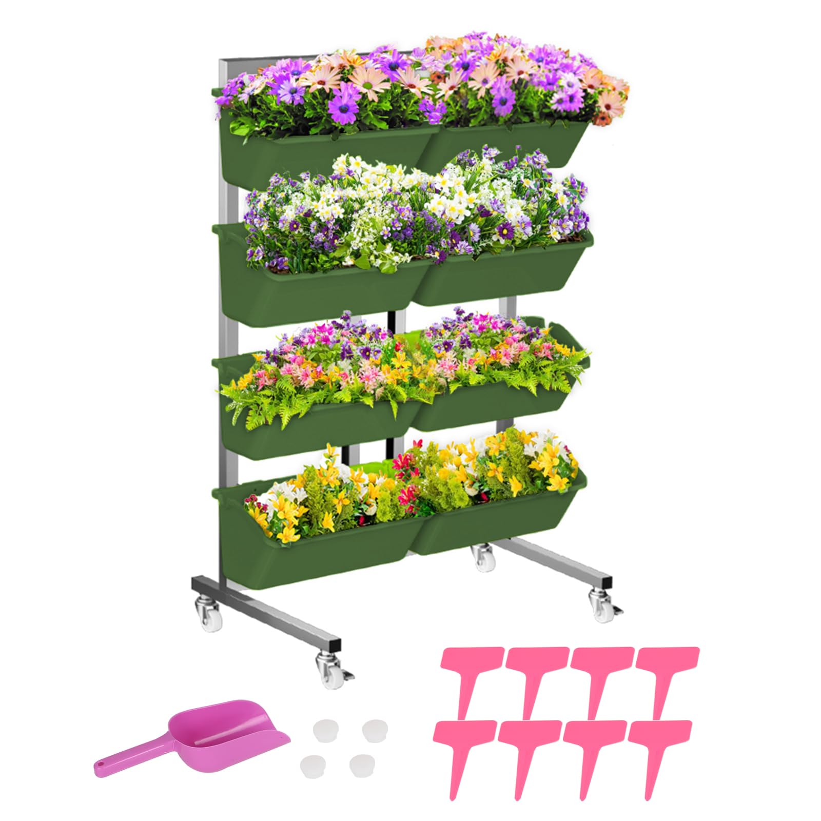 WMLBK Wall Planting Pot, Self Watering Vertical Pocket Garden Wall 8Pcs Planter Outdoor Hanging Hanging planter bags Vertical Living Green Wall for Indoor/Outdoor/Balcony