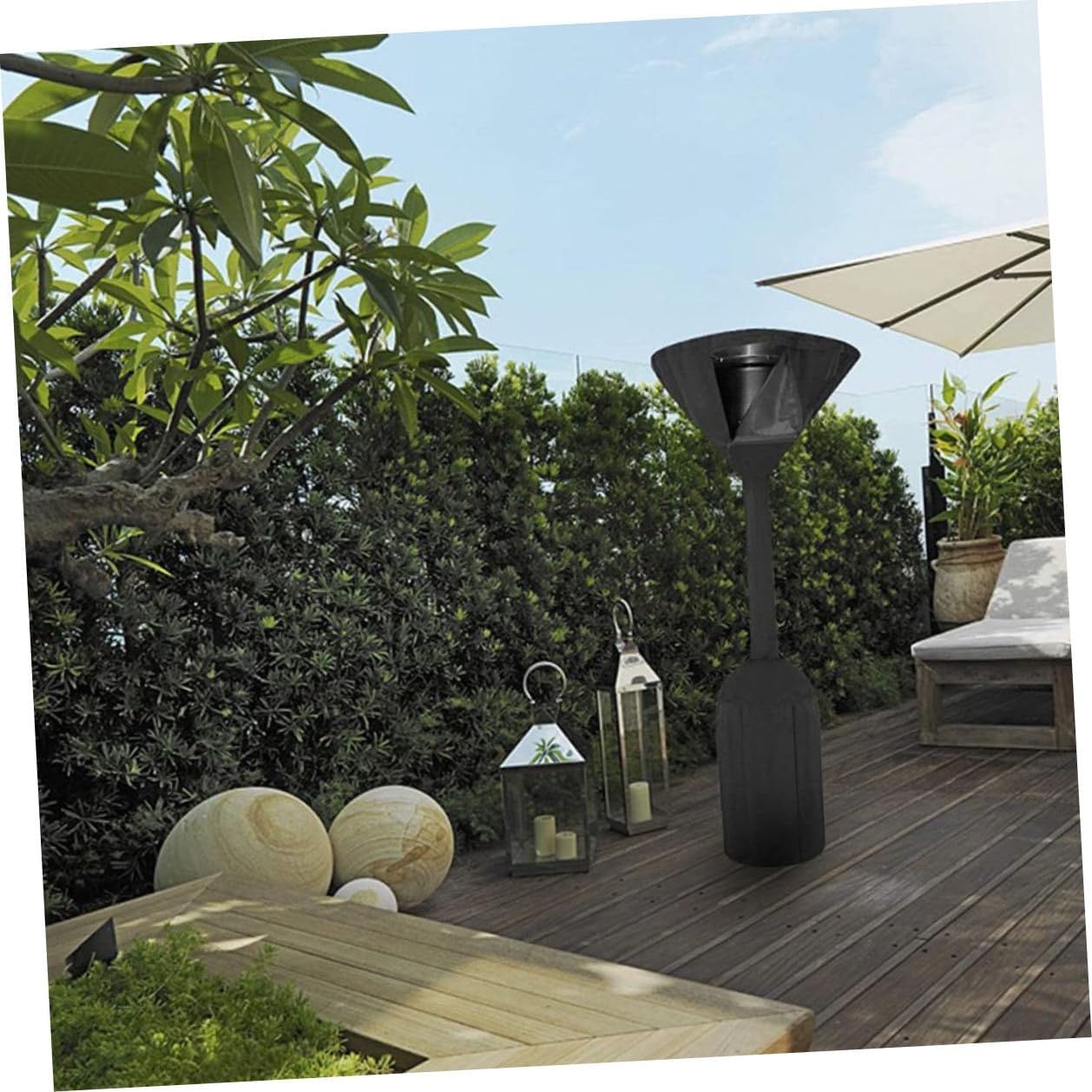 Weather Resistant Patio Heater Cover with Zipper for Outdoor Yard Use Waterproof Stand-up Air Heater Protector 241x86x48cm Dustproof Uv-resistant