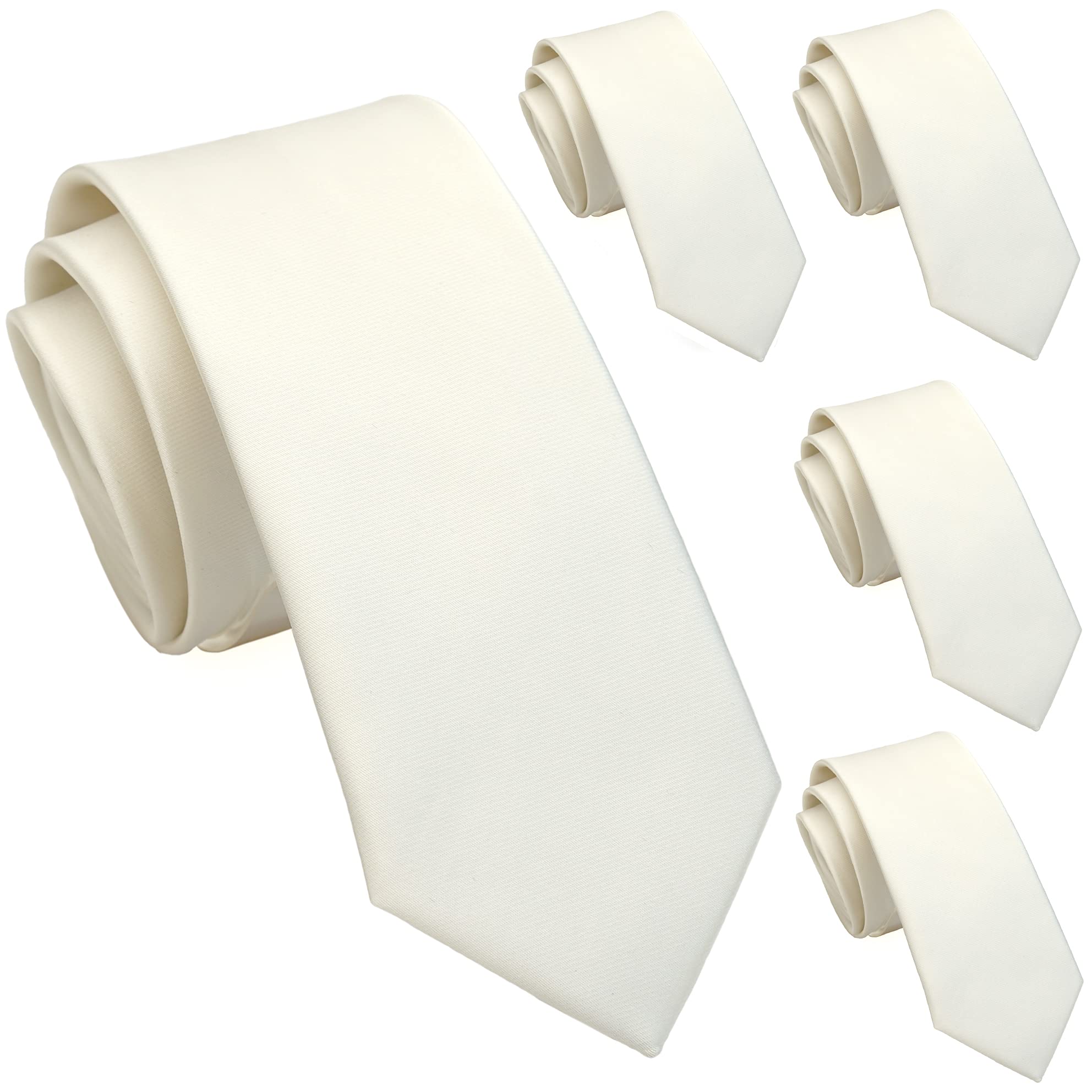Skinny Ties for Men, 2.5-Inch Slim Neckties, Solid Color Packs