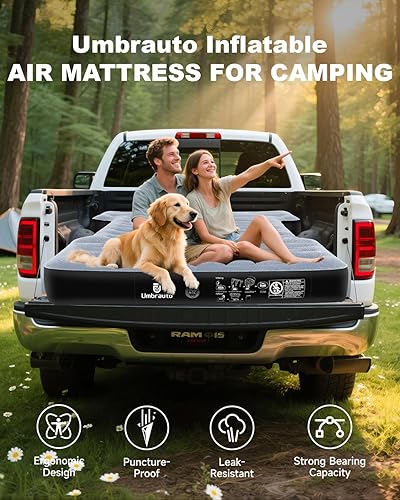 Miniatura 6 de Umbrauto Colchón de aire para camas cortas de camioneta de tamaño completo de 5.5 a 5.8 pies, cama inflable con bomba, cama de aire para campamento