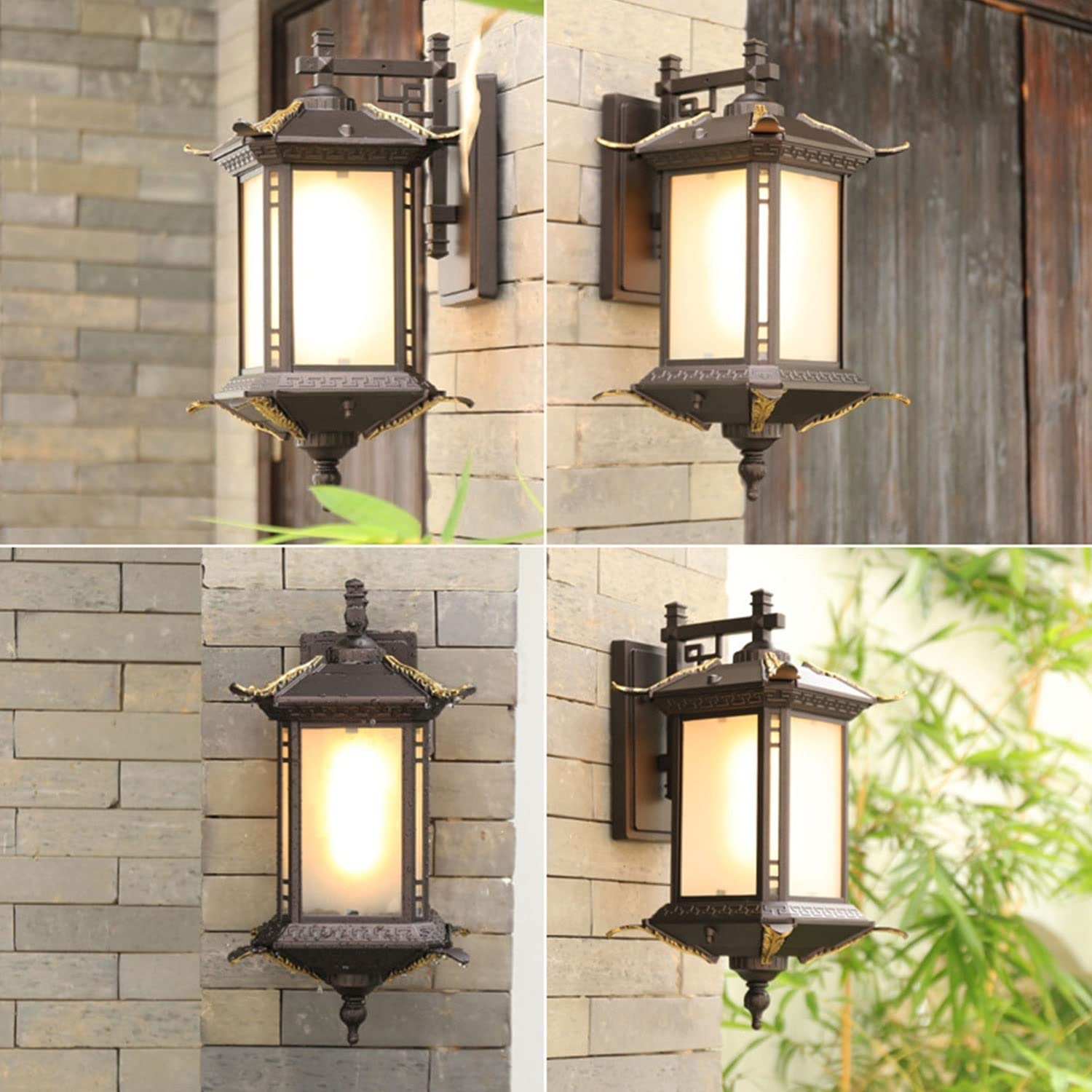 Applique da Parete, Lanterne da Esterno, lampade da Patio, apparecchi di Illuminazione per Esterni con sensore crepuscolare, Applique con fotocellula, Illuminazione Impermeabile per Esterni
