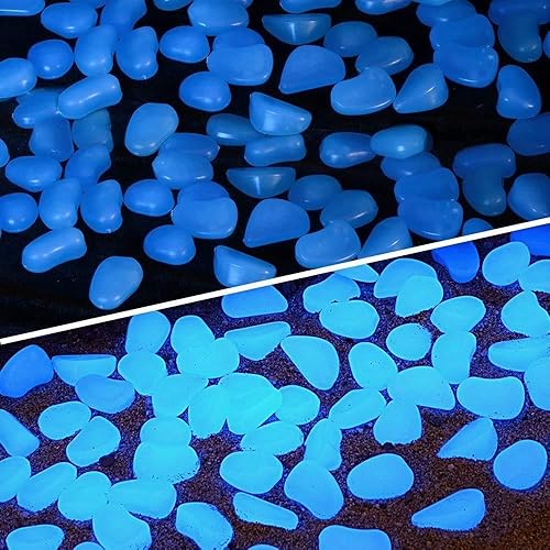 Miniatura 3 de liaocx 100 piedras luminosas que brillan en la oscuridad, piedras de jardín para el hogar, pasarelas al aire libre, jardín, patio, jardín, patio,