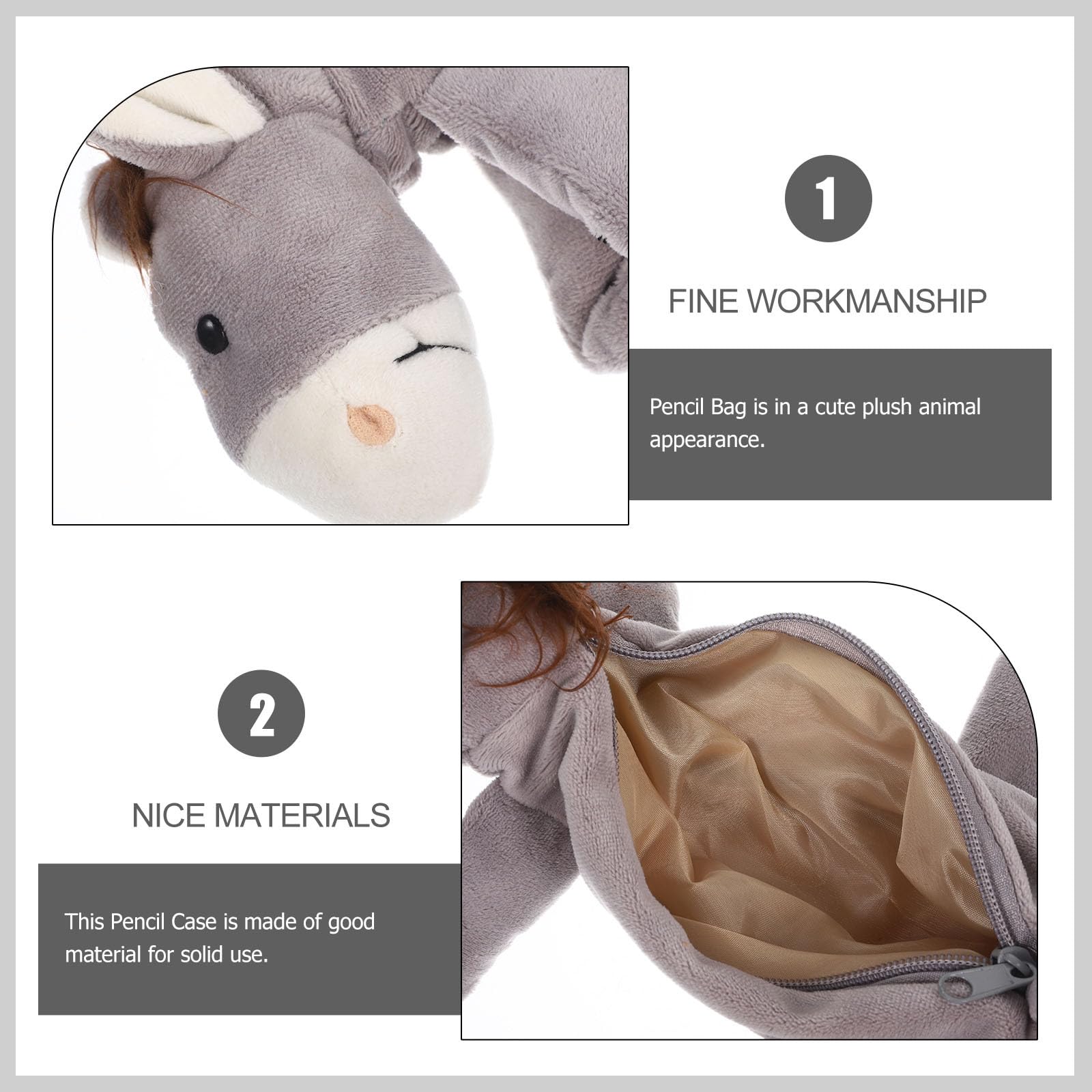 SHINEOFI Kids Pencil Bag Large Capacity Zipper Pencil Case Cute Animal Stationery Pouch for School Supplies and Cosmetic Storage 12.60X4.72X1.97In - Image 3