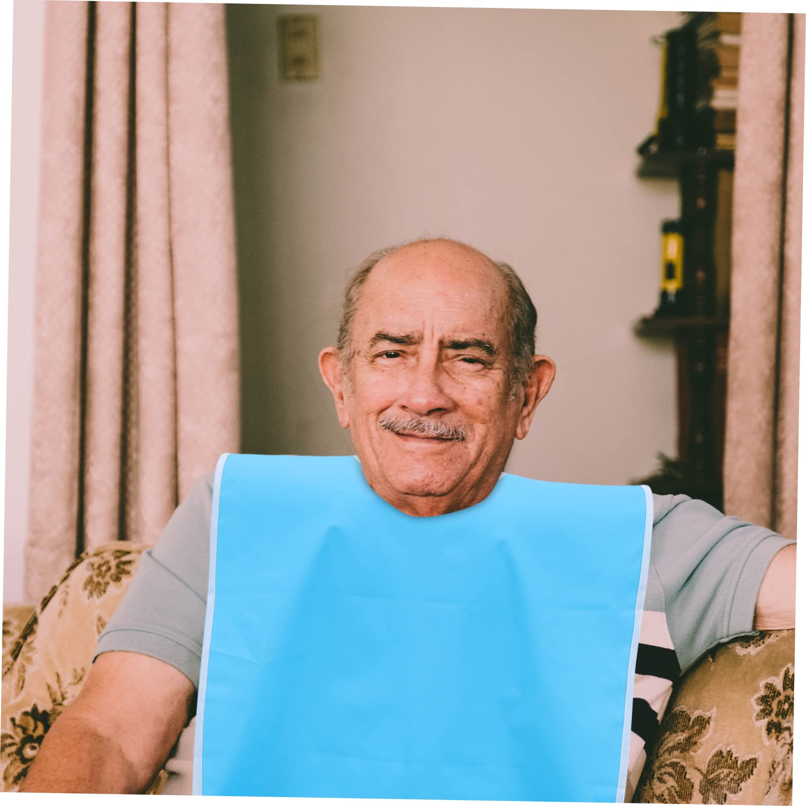 CALLARON 3 Pezzi Bavaglini per Adulti Anziani in Pvc Impermeabili Lavabili Chiusura a Strappo Protezione Vestiti e Anti-deformazione per Assistenza Quotidiana Colore Casuale