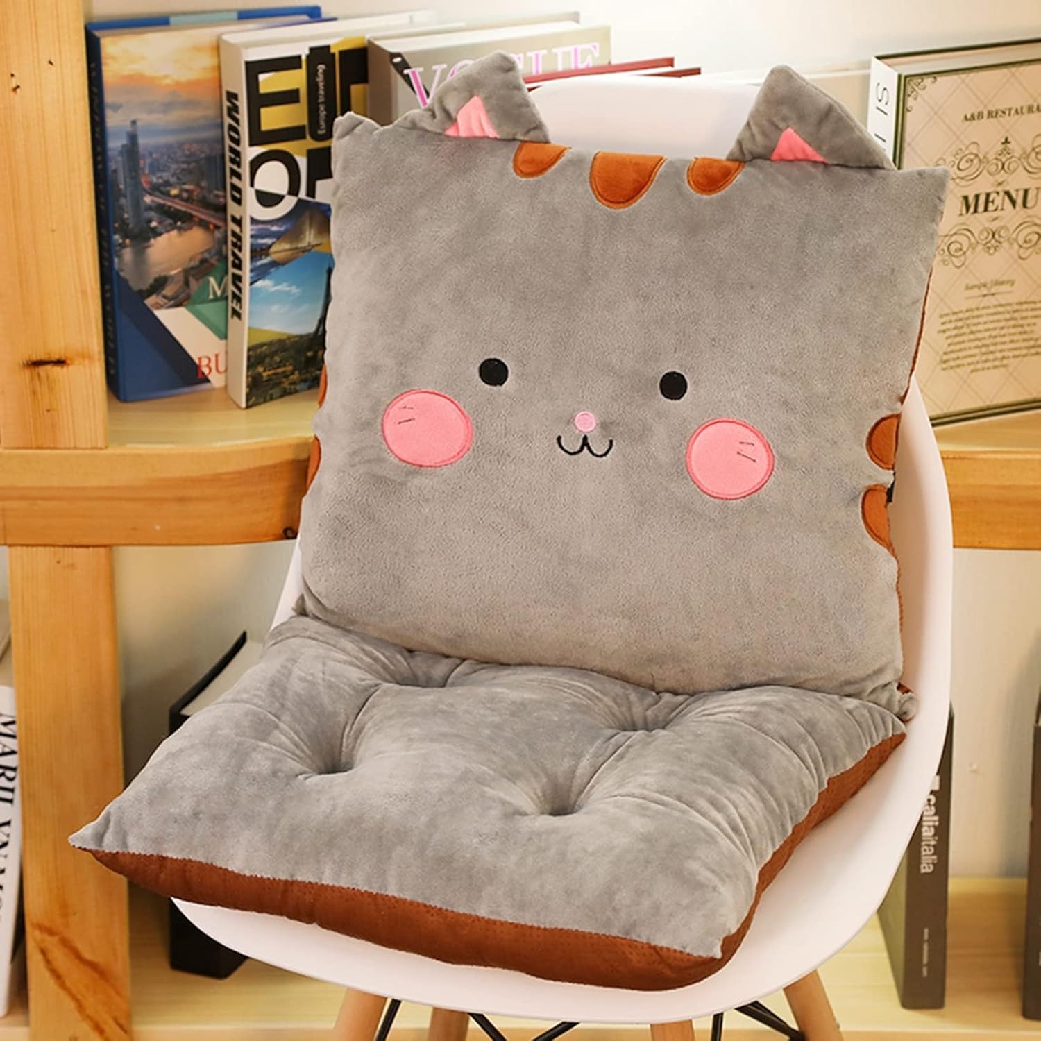 Jianshou 椅子のクッション 背もたれ 一体式 座布団 可愛い ざぶとん 動物 海外 かわいい 背あて 座ぶとん 折りたたみ 体圧分散 座り心地いい 四角 お尻に優しい オフィス 柔らかい 学生 春秋冬 部屋飾り
