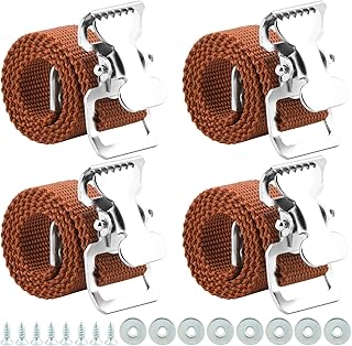 4PCS Drywall Stilts Straps - Adjustable Nylon Replacement Parts, Safety & Comfort, for High Wall Painting, Street Performances - Ideal for Contractors & Artists (Reddish Brown)