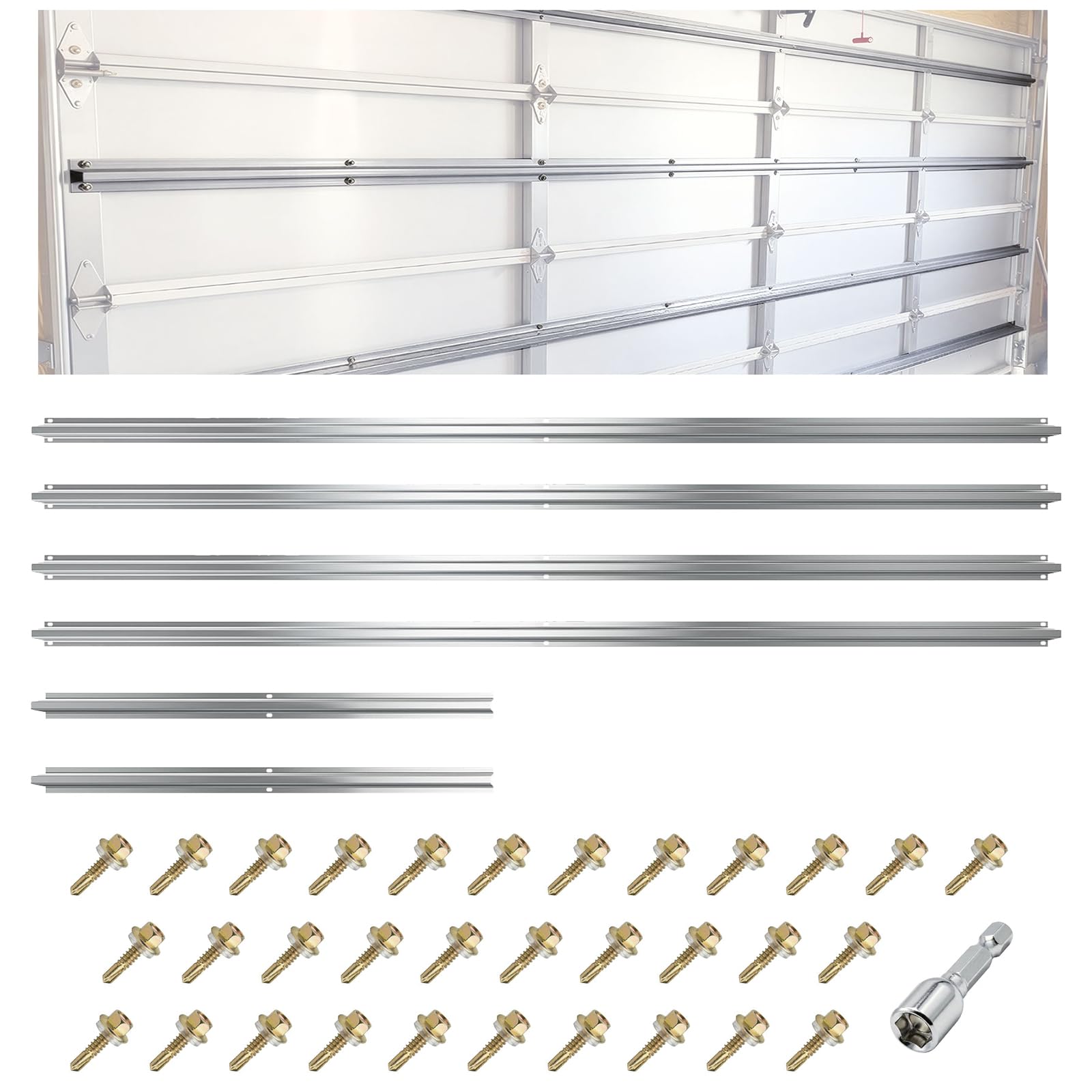 Photo 1 of AELIVET 2 Set 16 FT Garage Door Strut, Horizontal Reinforcement Strut