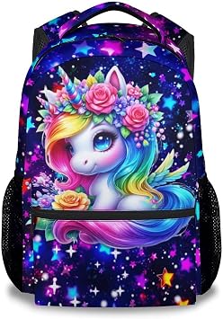 COZYAURA Kids Backpack for Girls 17 Inch Unicorn School Bag - Large Capacity Toddler Bookbag for Elementary Kindergarten Classroom & Travel