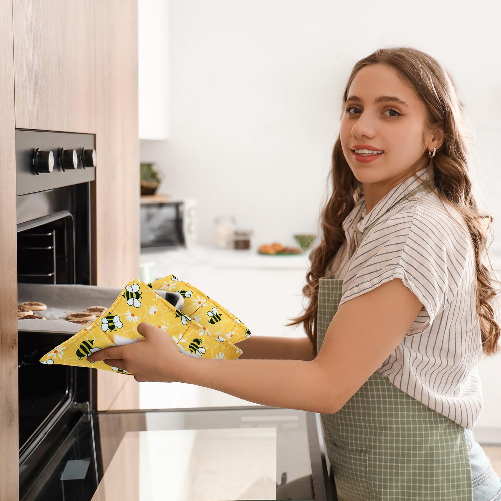 6 Pcs Microwave Bowl Holder Cozy Warmers Multipurpose Hot Heat Resistant Plate Holder Polyester Potholder Protector For Heat Soup Food Meals Gray