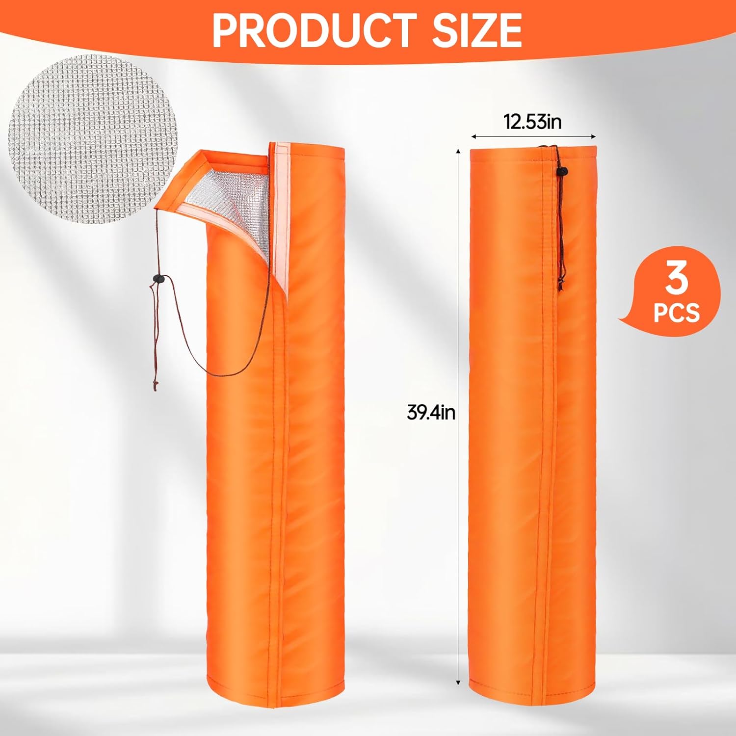 3 Pack Winter Palm Tree Protectors 3 Layer Winter Tree Cover Freeze Protection Trees Root Self Adhesive Plant Trunk Insulation Cover with Drawstring for Garden Outdoor Cold Weather(12 Inch)